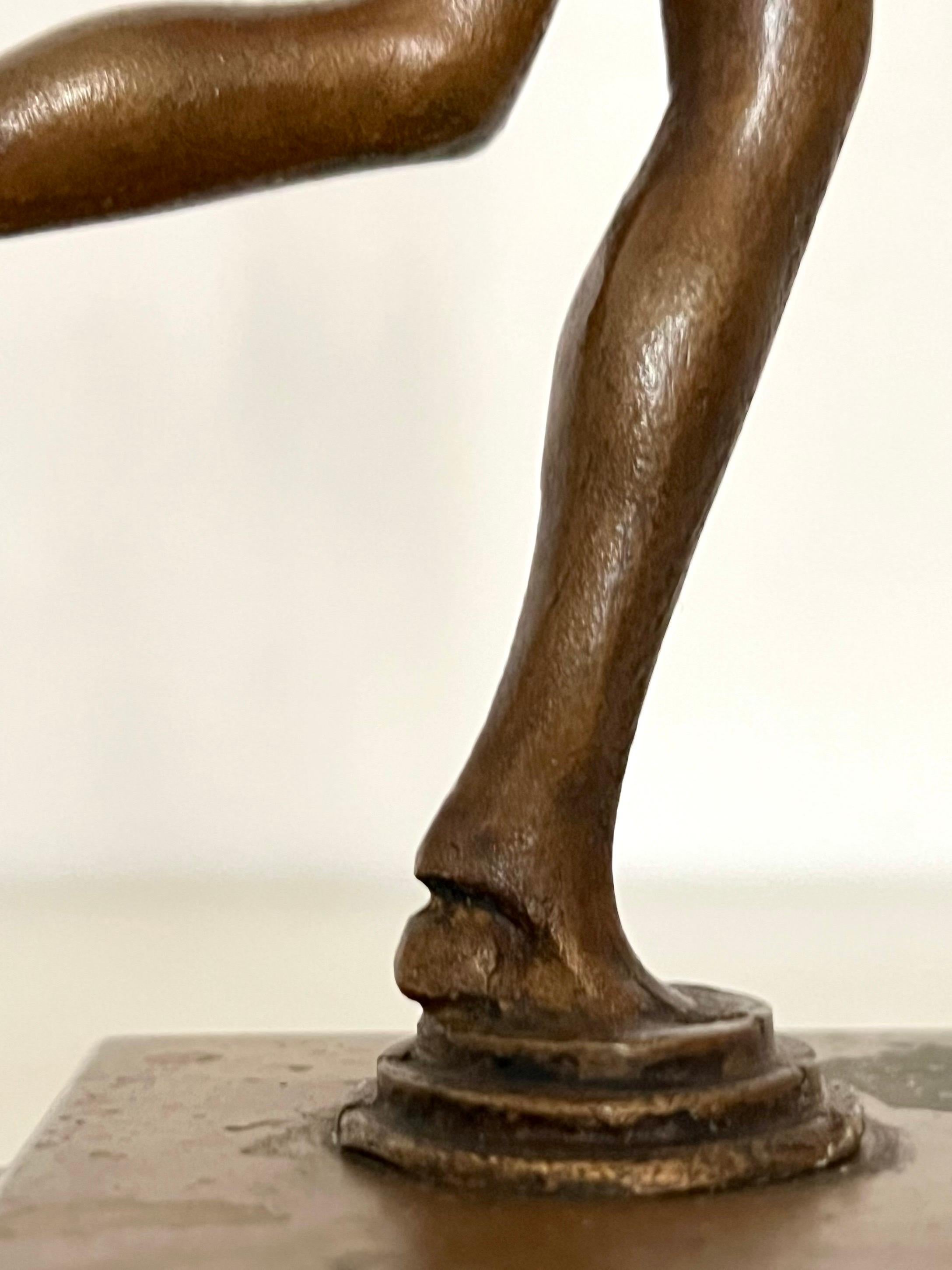 Elegant Art Deco Bronze Figure of a Dancing Woman, Sweden, 1930s For Sale 11