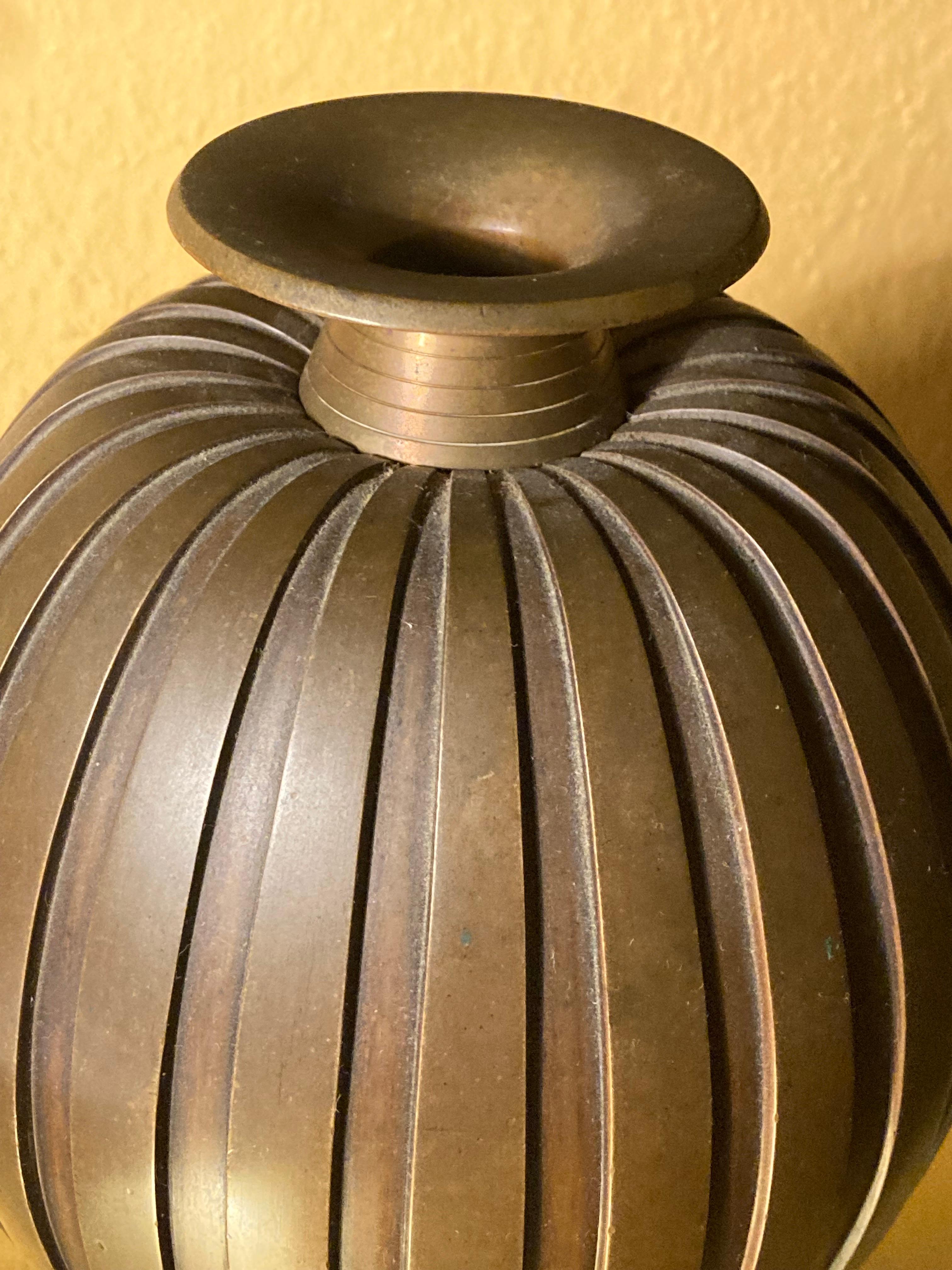 Danish Elegant Art Déco Bronze Vase by Evan Jensen, Denmark, 1930s For Sale