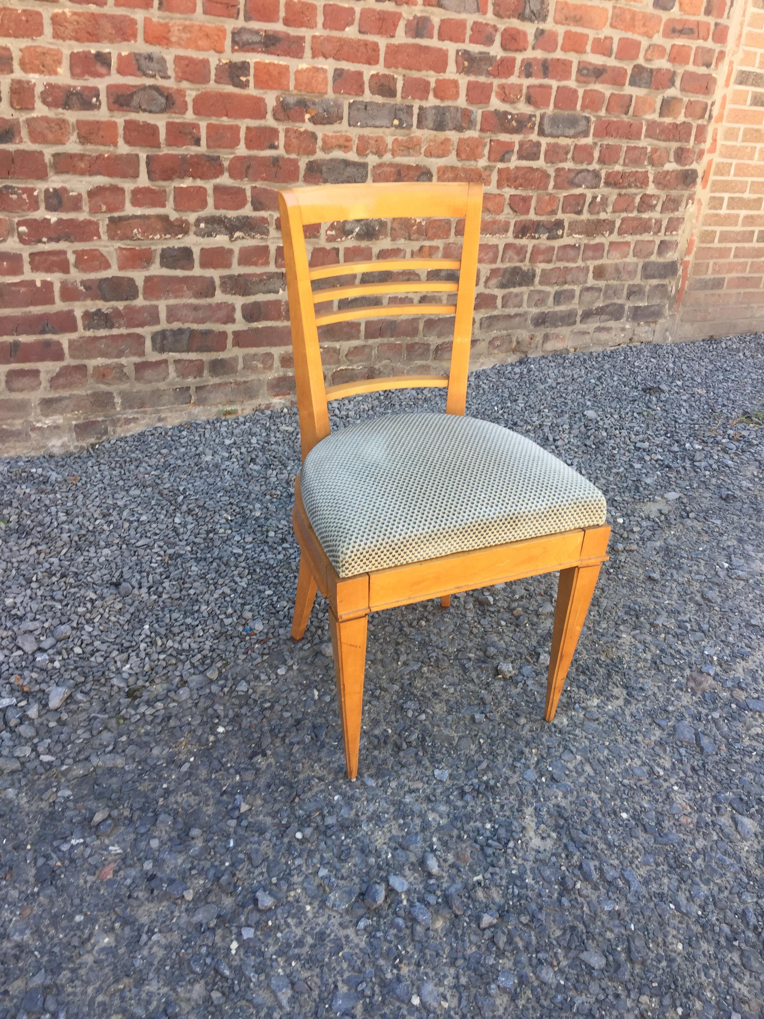 Mid-20th Century Elegant Art Deco Chairs in the Style of André Arbus, circa 1940 For Sale