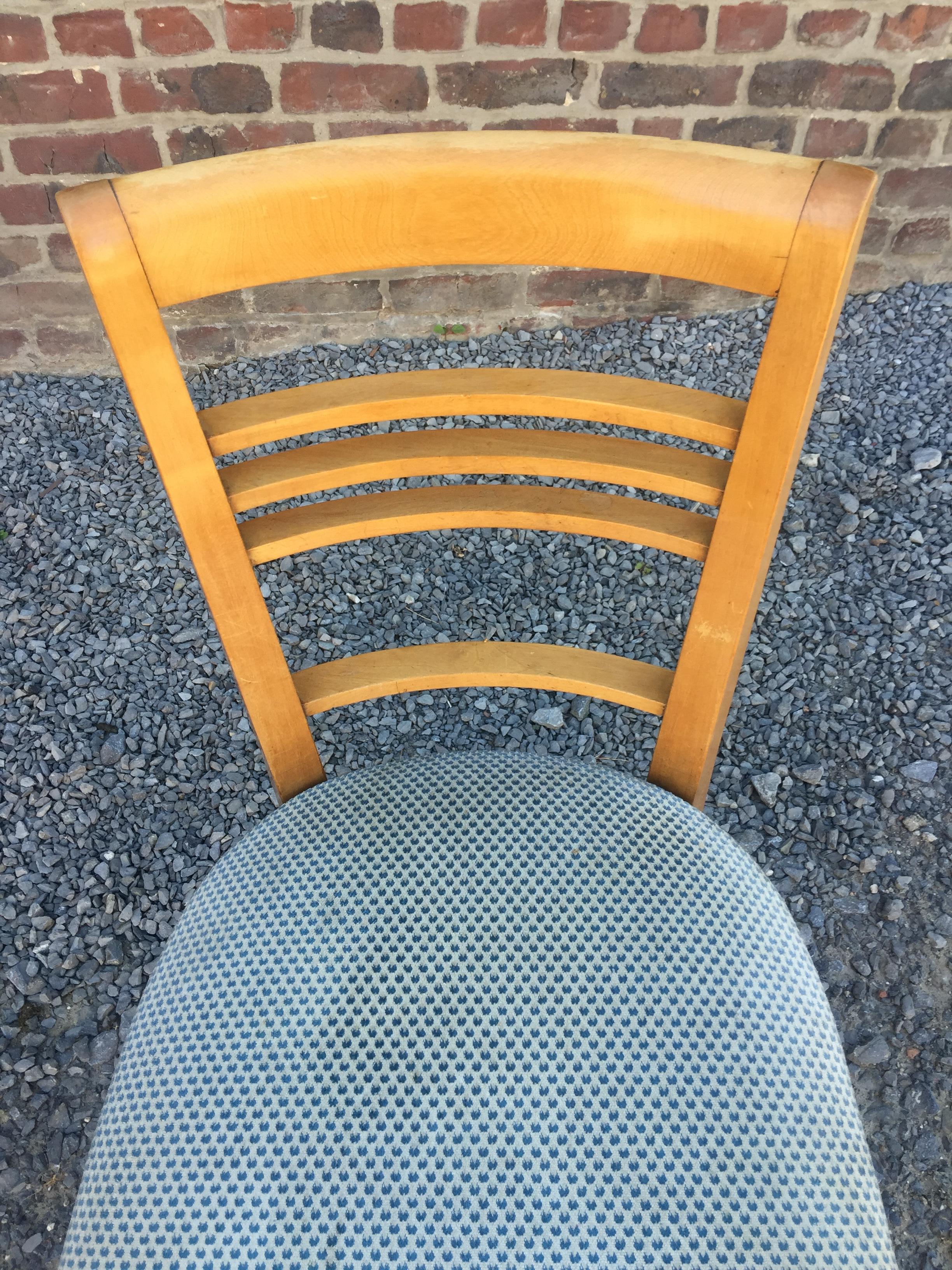 Beech Elegant Art Deco Chairs in the Style of André Arbus, circa 1940 For Sale
