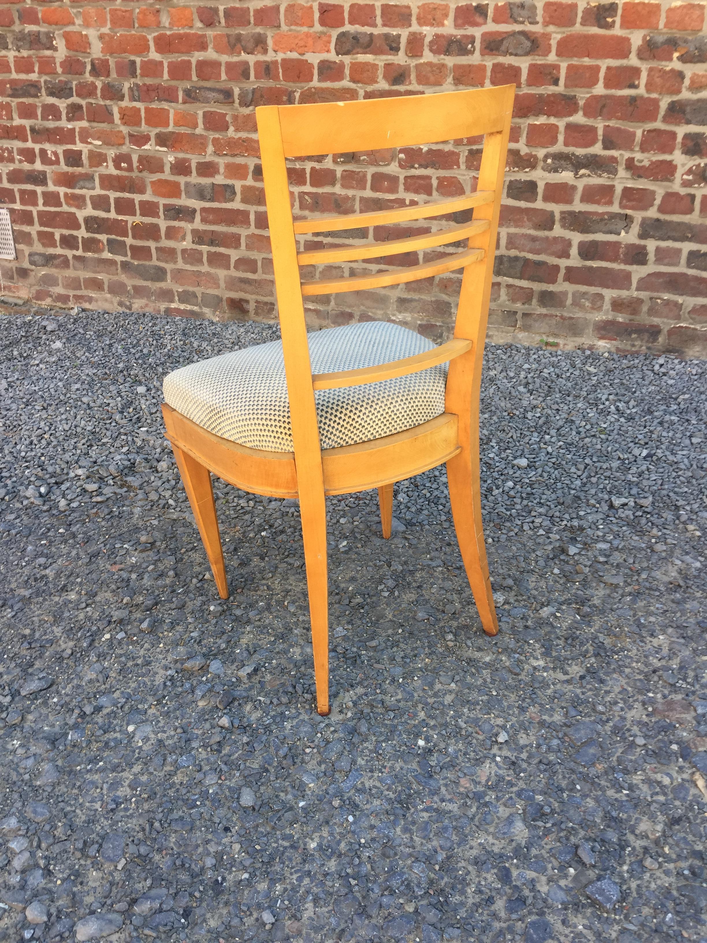 Elegant Art Deco Chairs in the Style of André Arbus, circa 1940 For Sale 3