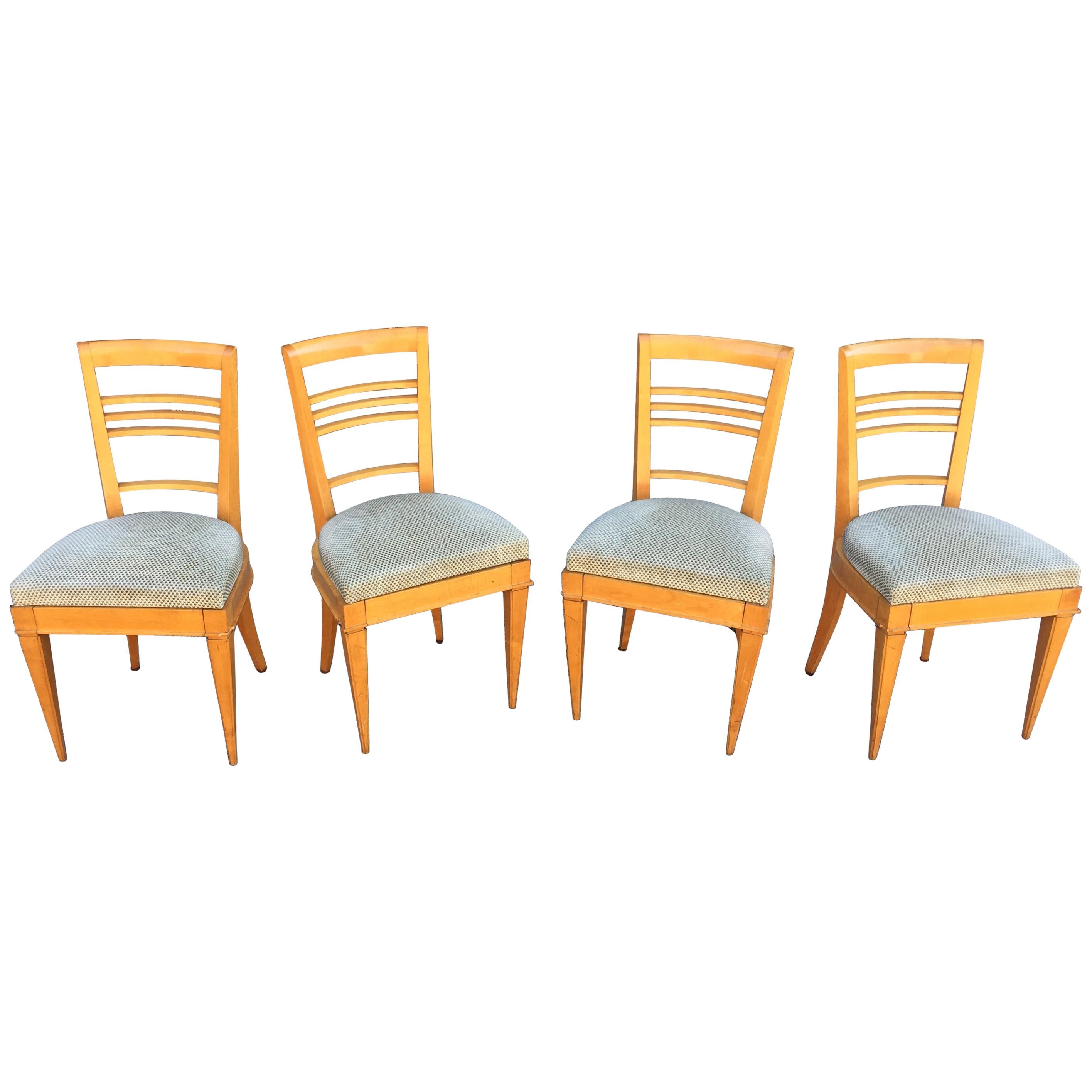 Elegant Art Deco Chairs in the Style of André Arbus, circa 1940 For Sale