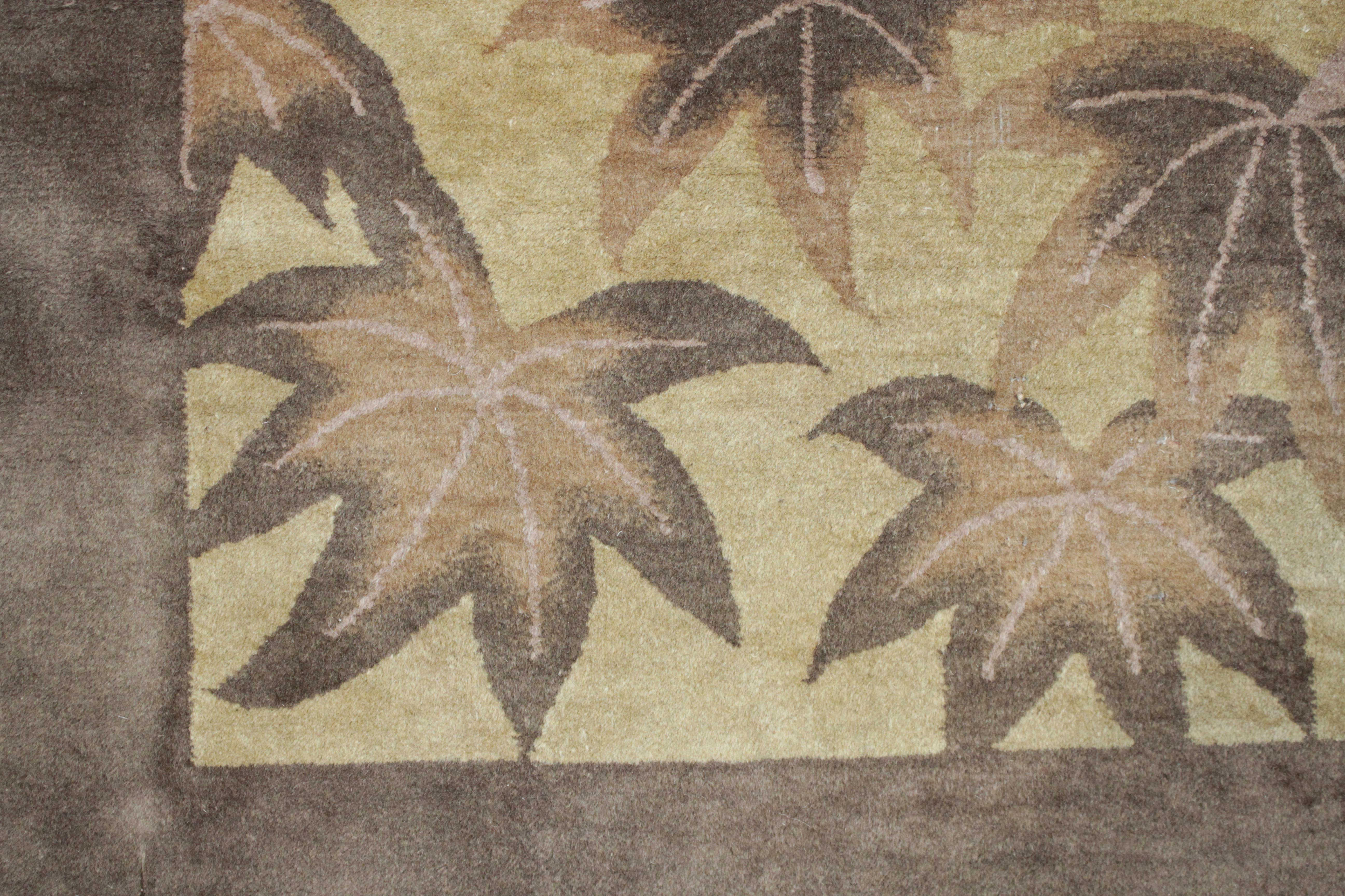 During the Art Deco period many designers commissioned their patterns to the city looms located in Tianjin through companies such as Nichols & Company. Some designs, such as this one, show a combination of European sensibility together with a