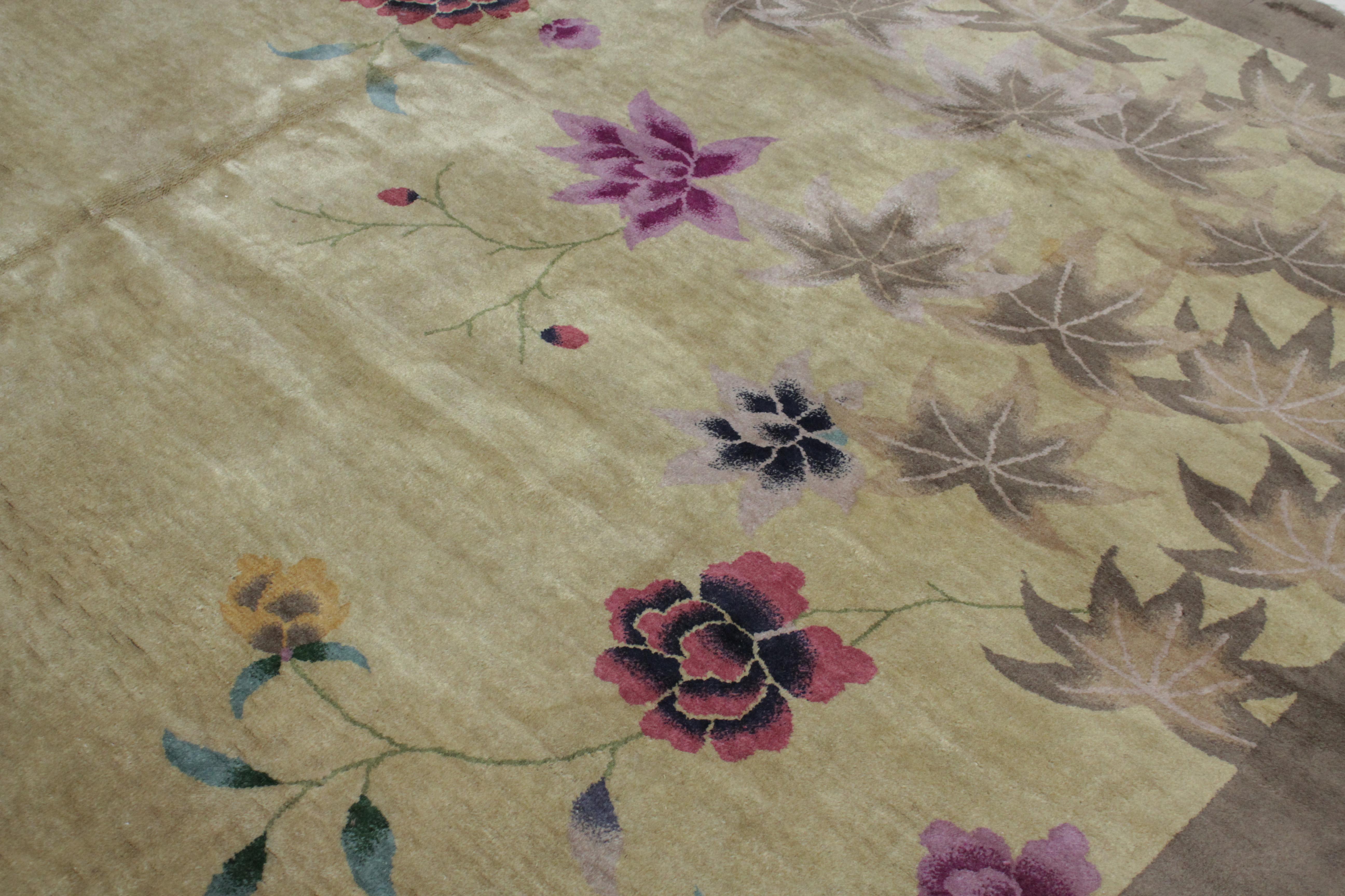 Wool Elegant Art Deco Chinese Rug by Nichols & Co. For Sale
