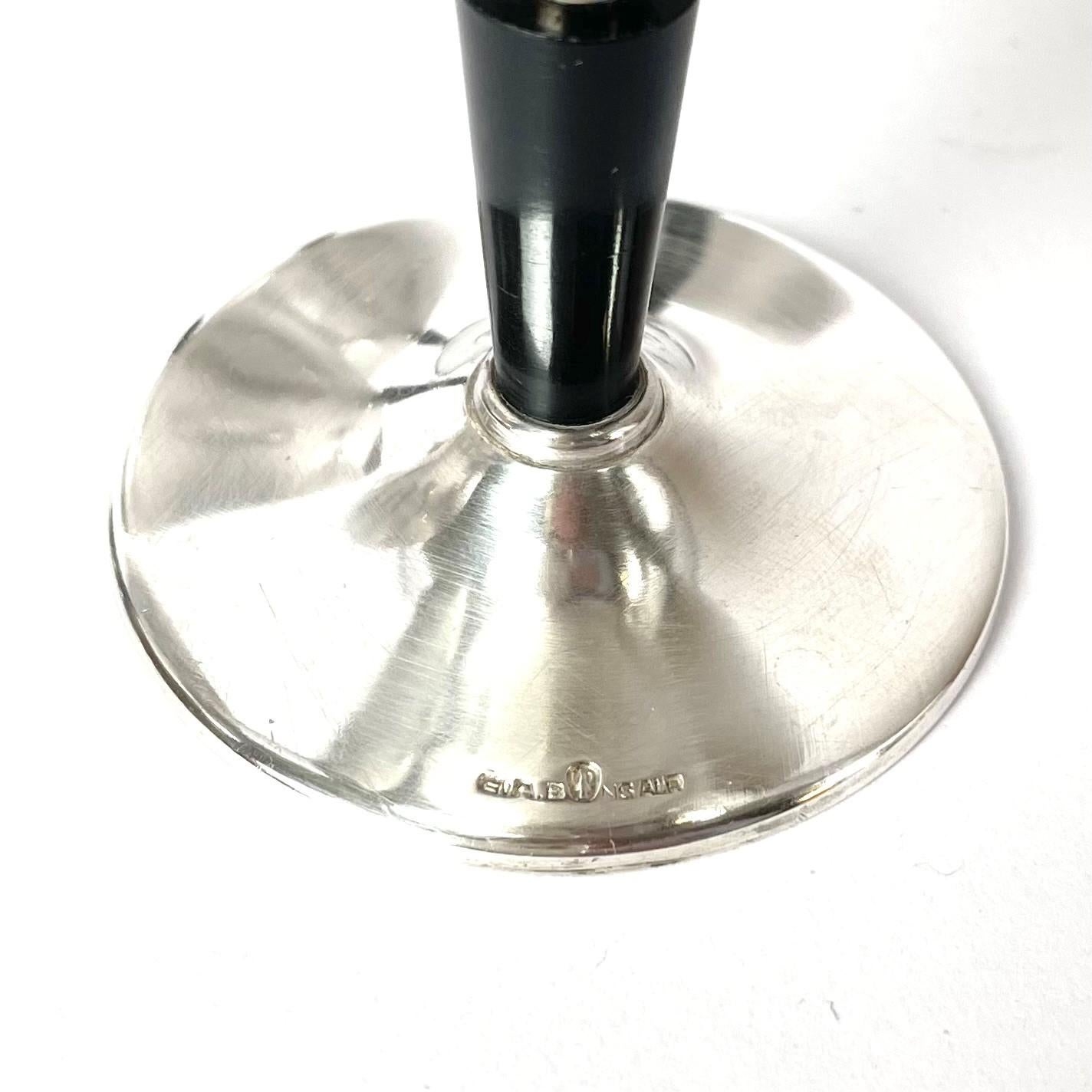 Elegant Art Deco Cocktail Set by Folke Arström, Silver Plate and Bakelite 6