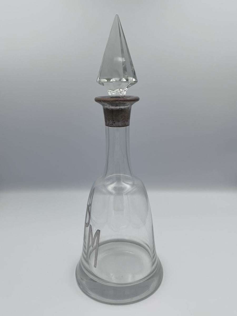 Art Déco Elegante decanter in cristallo Art Deco in vendita