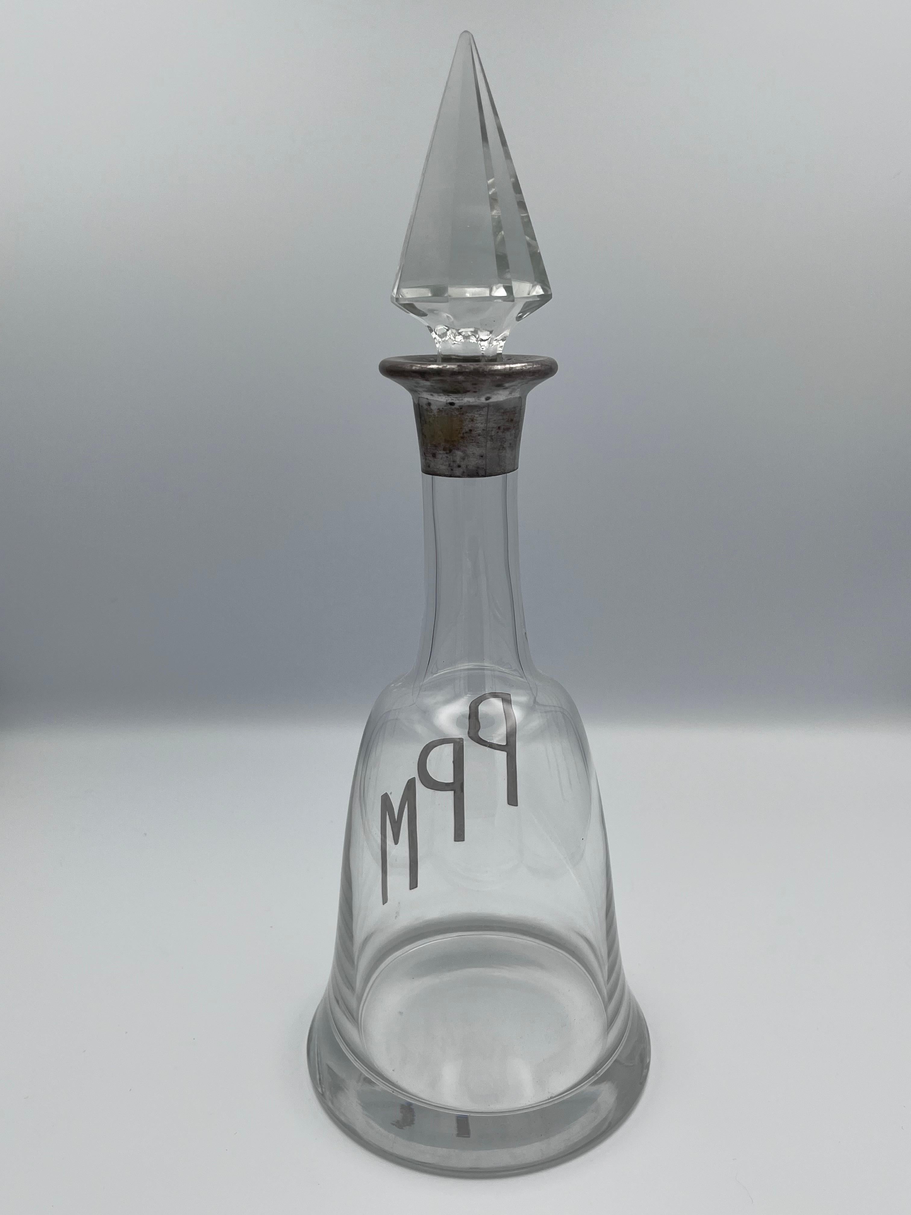 Americano Elegante decanter in cristallo Art Deco in vendita