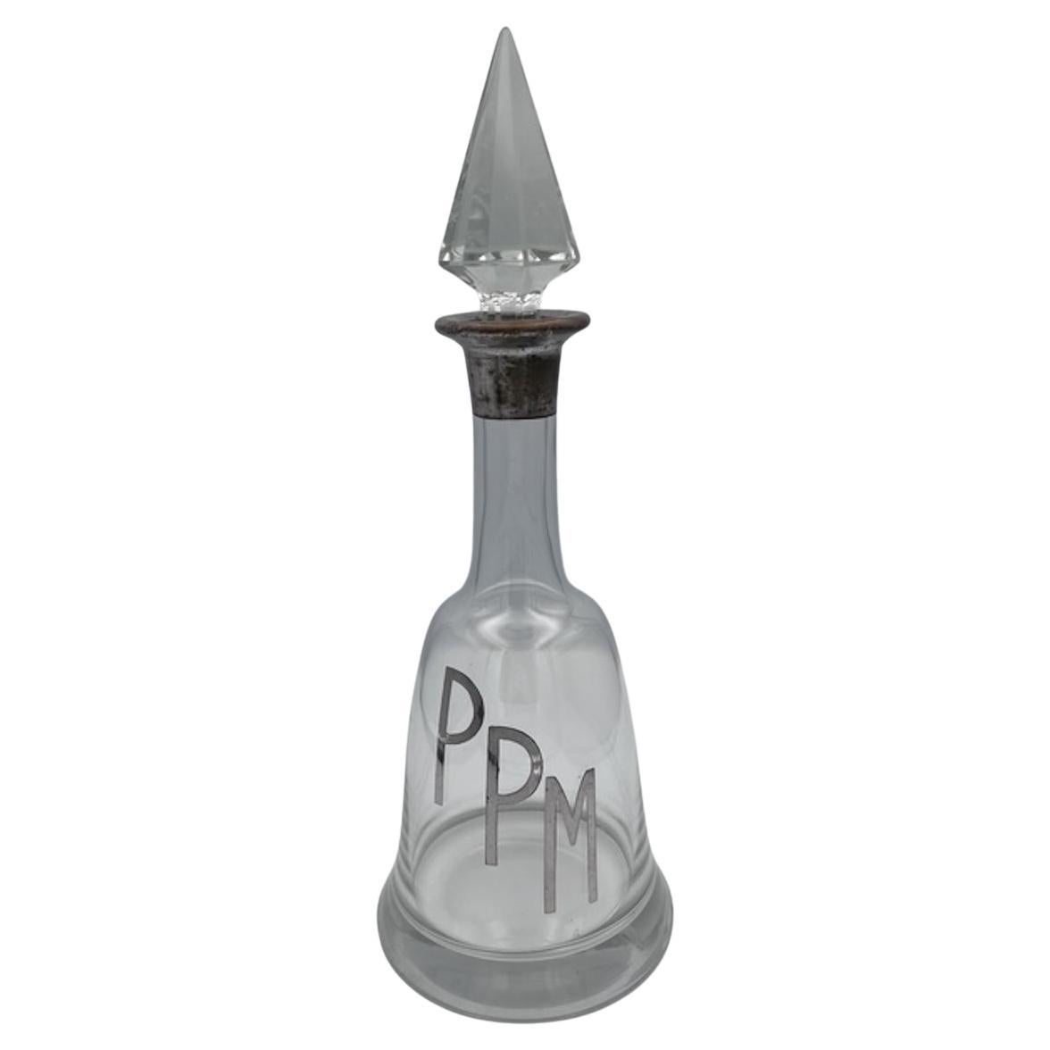 Elegante Decantador de Cristal Art Decó