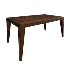 Elegant Art Deco Desk in Macassar Ebony with 2 Drawers, 1970s