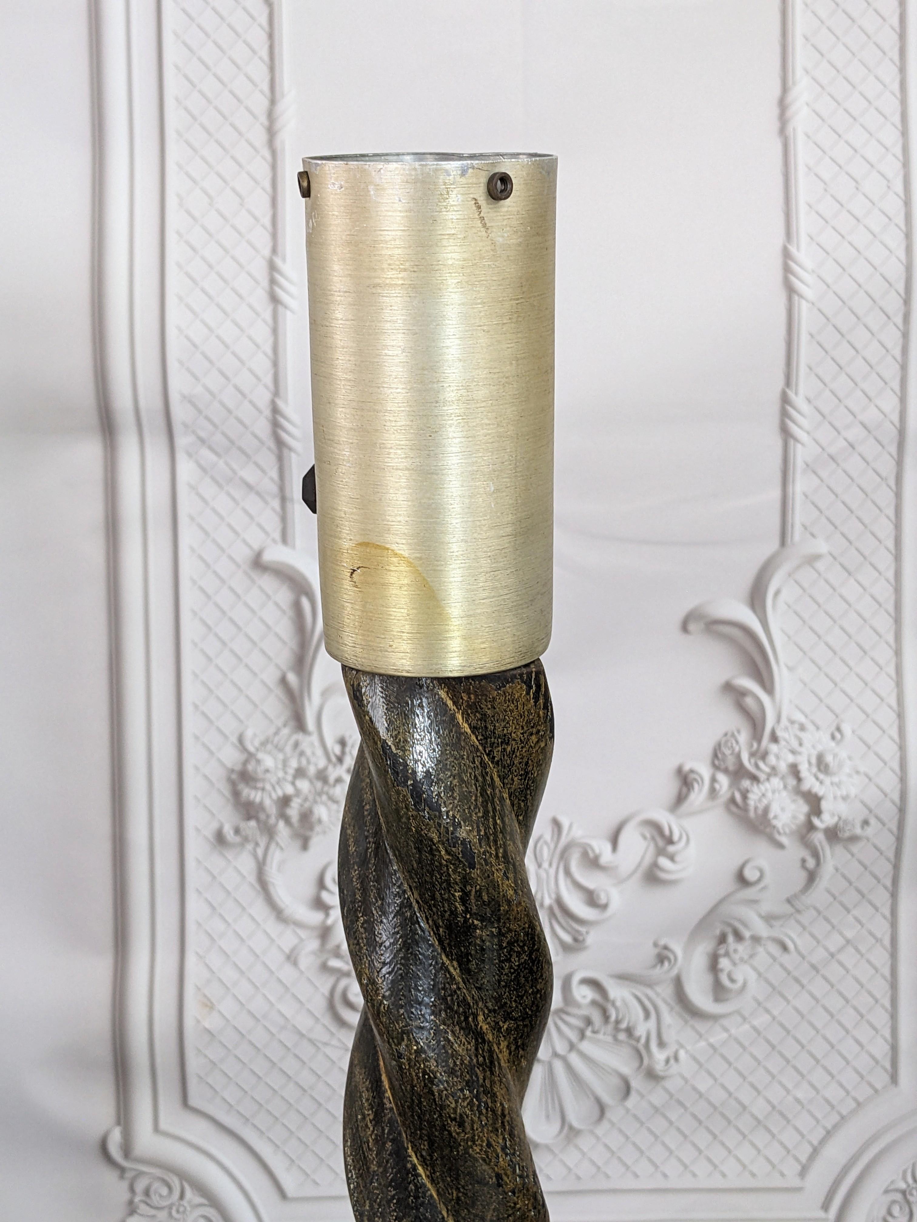Elegant Art Deco Evergreen Turned Wood Floor Lamp For Sale 1
