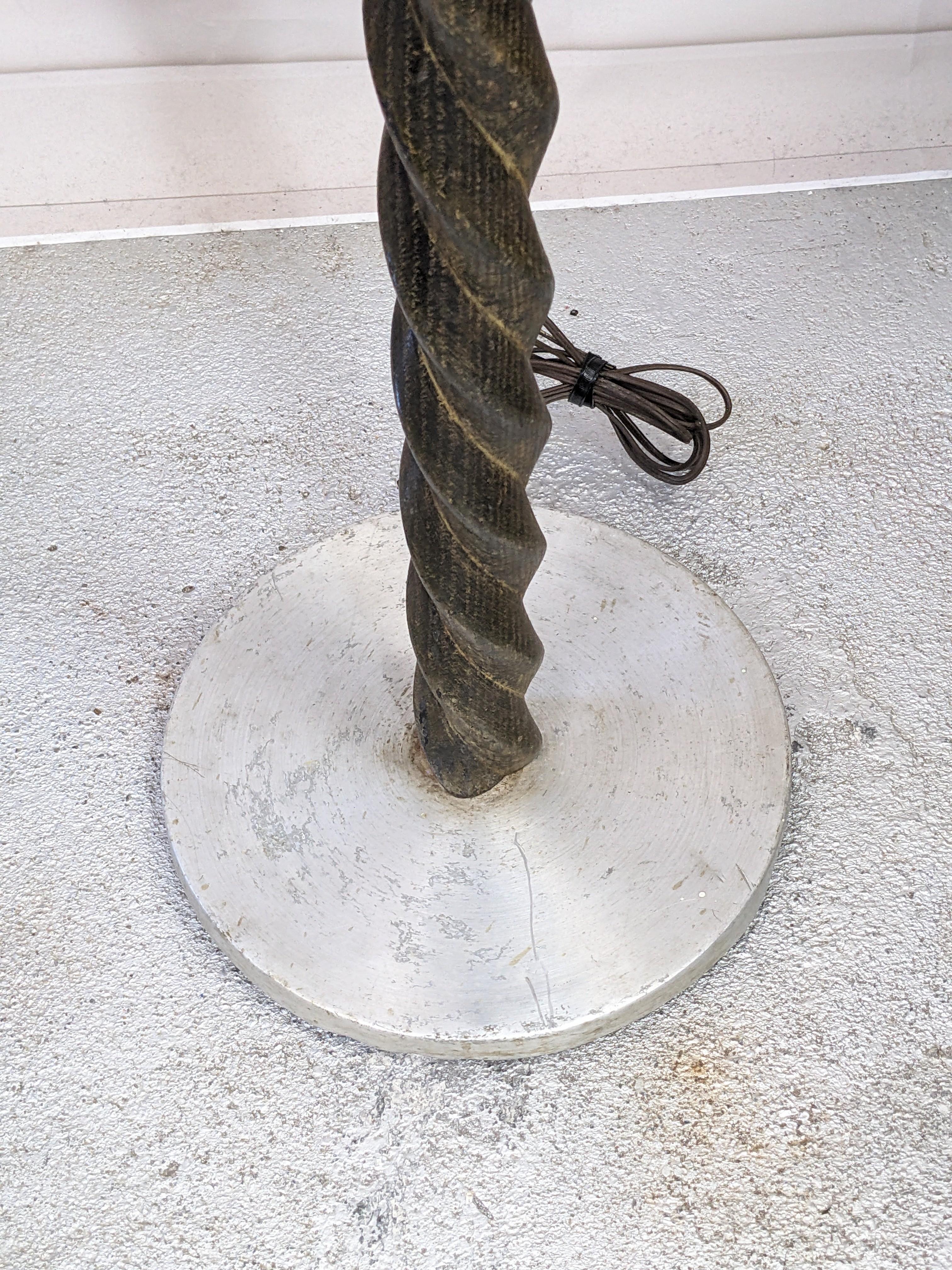 Elegant Art Deco Evergreen Turned Wood Floor Lamp For Sale 3