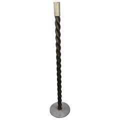 Elegant Art Deco Evergreen Turned Wood Floor Lamp