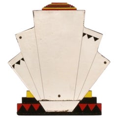 Elegant Art Deco Fan Mirror 26.5"H x 24"W Circa 1930s