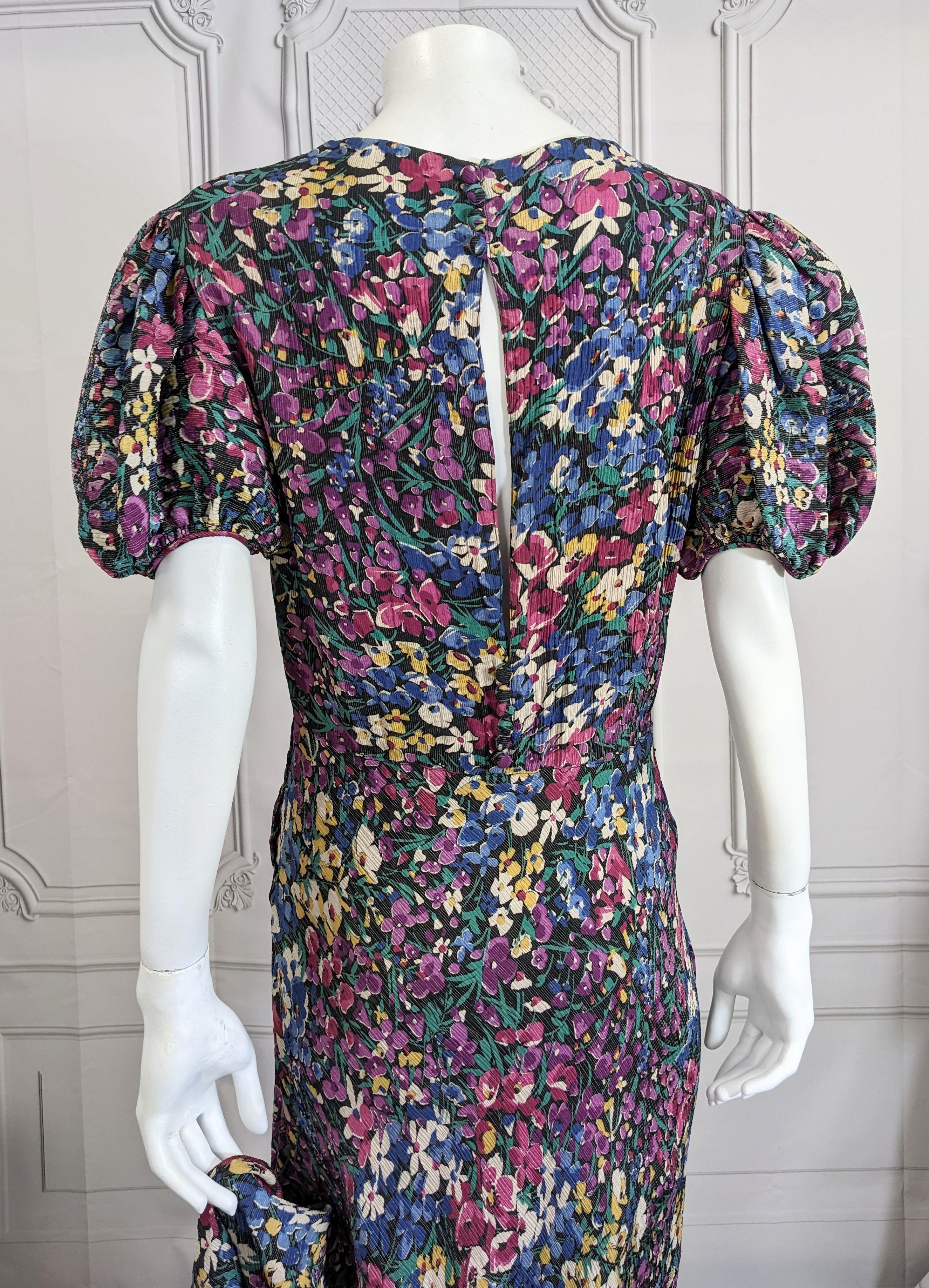 Elegant Art Deco Lame Floral Gown For Sale 5