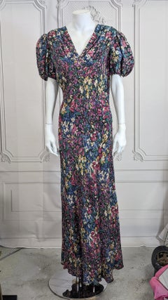 Elegant Art Deco Lame Floral Gown
