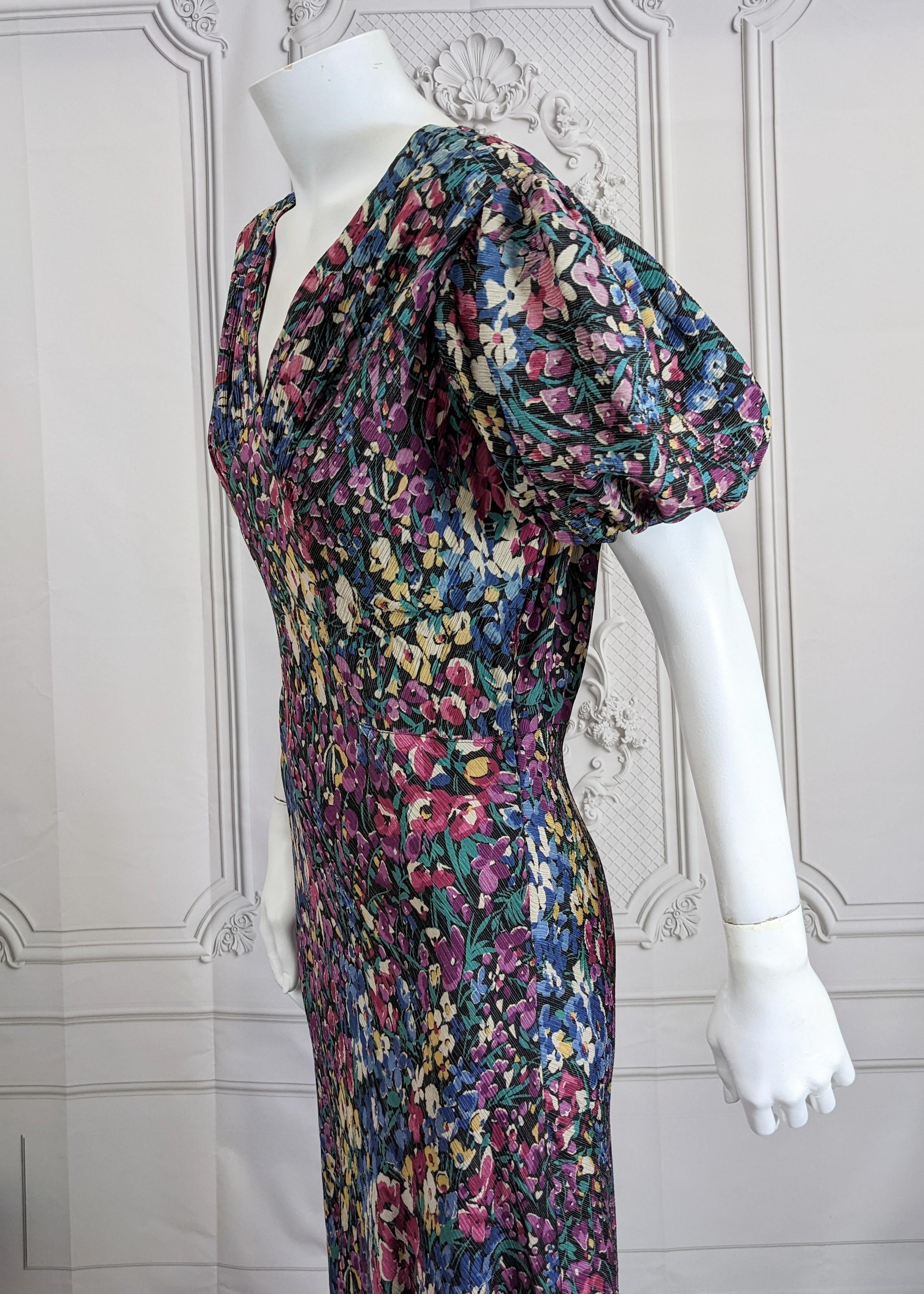 Elegant Art Deco Lame Floral Gown For Sale 1