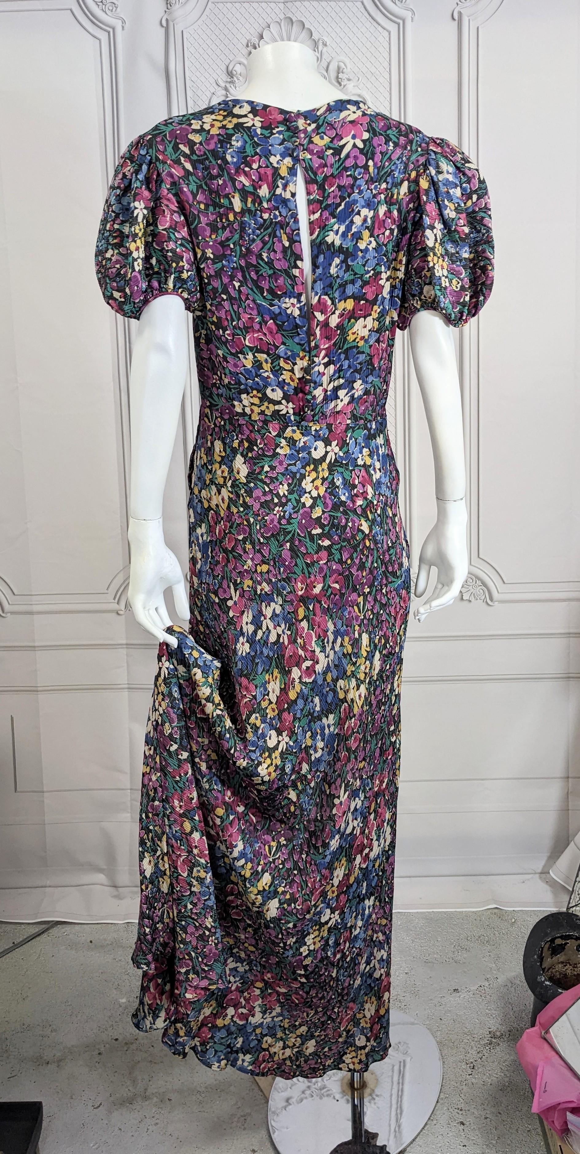 Elegant Art Deco Lame Floral Gown For Sale 3