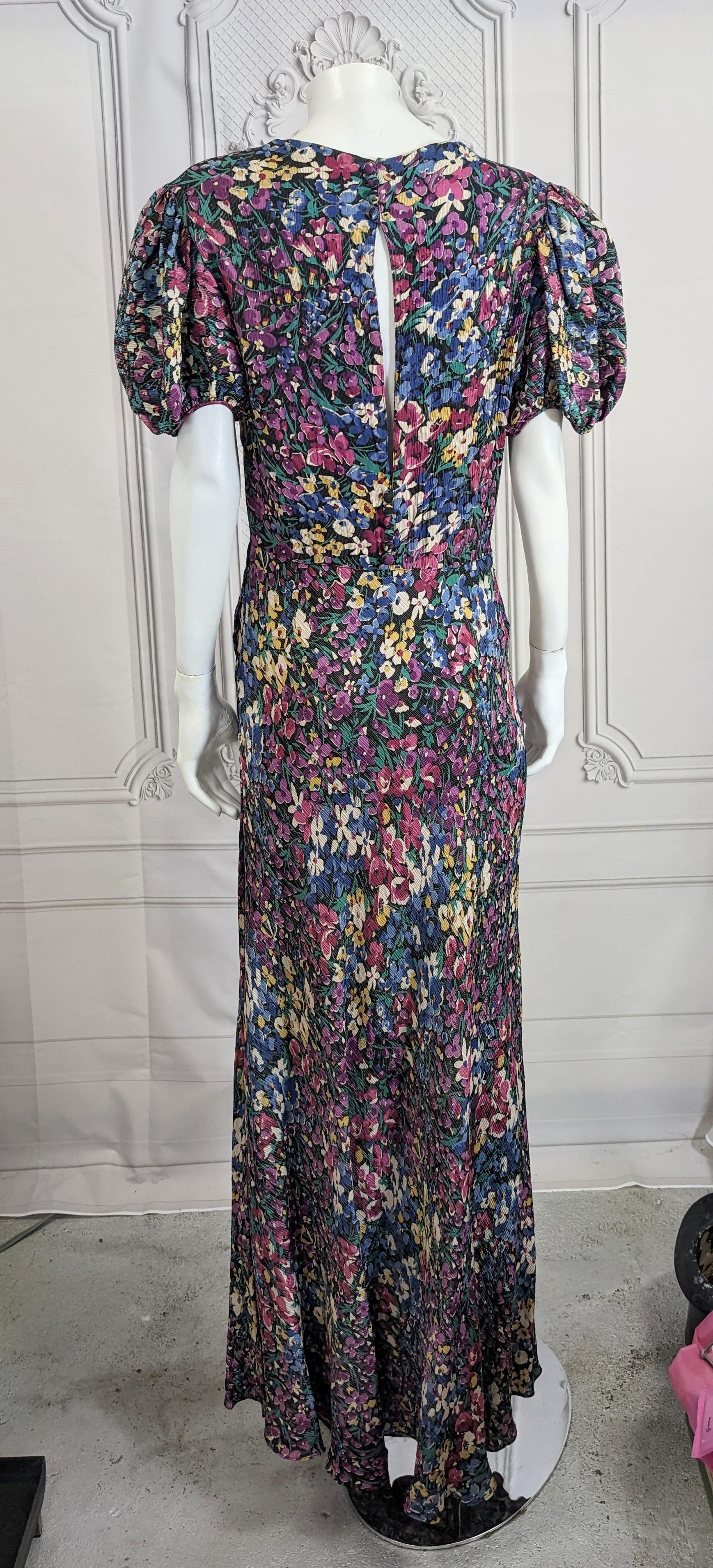 Elegant Art Deco Lame Floral Gown For Sale 4