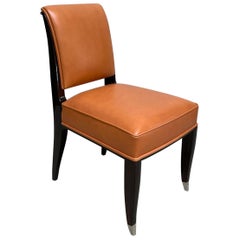 Elegante sedia Art Déco in legno di Macassar realizzata a mano nello stile di J. E. Ruhlmann