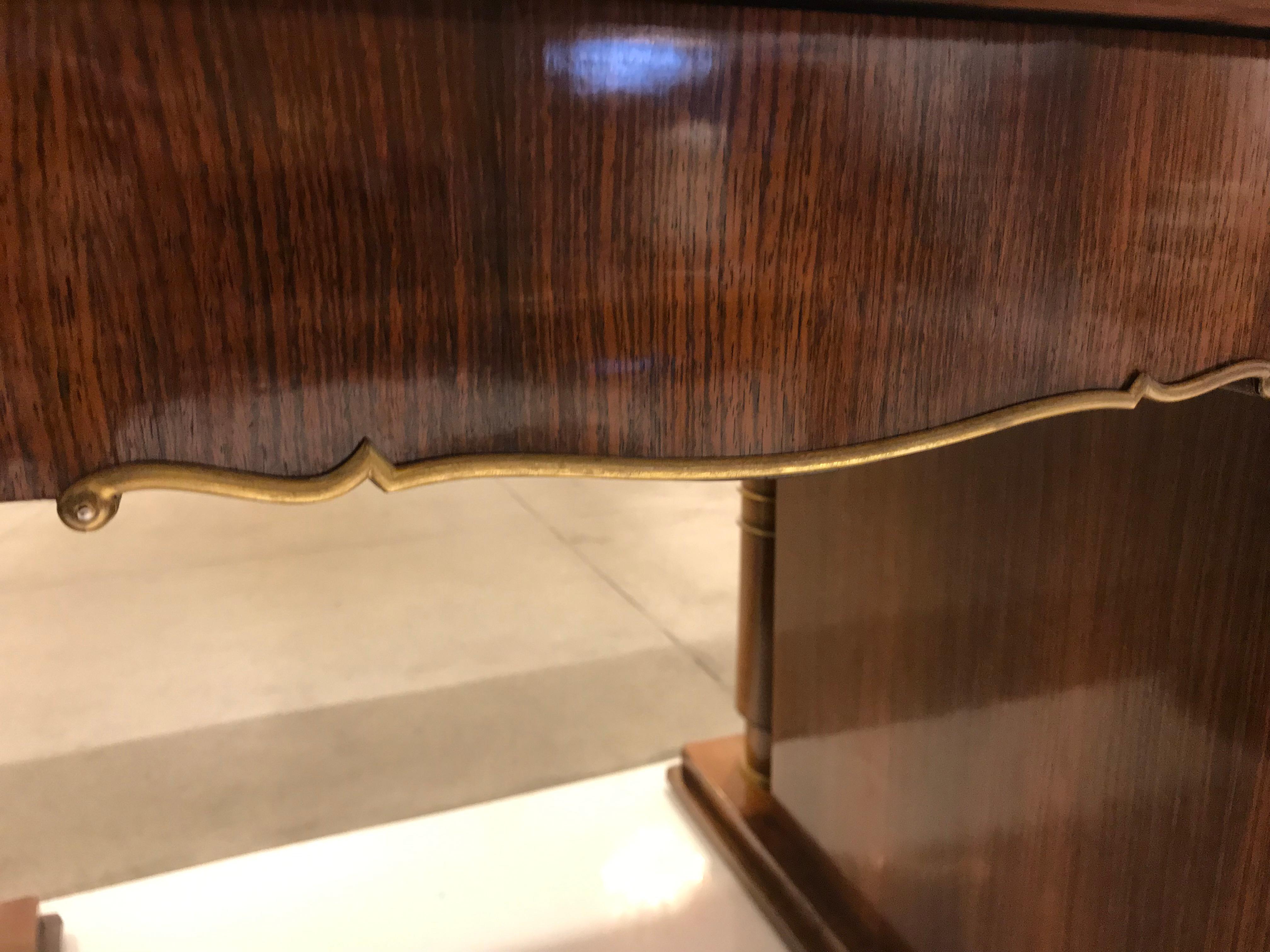 Elegant Art Deco Mahogany and Gilt Bronze Desk by Jules Leleu For Sale 1