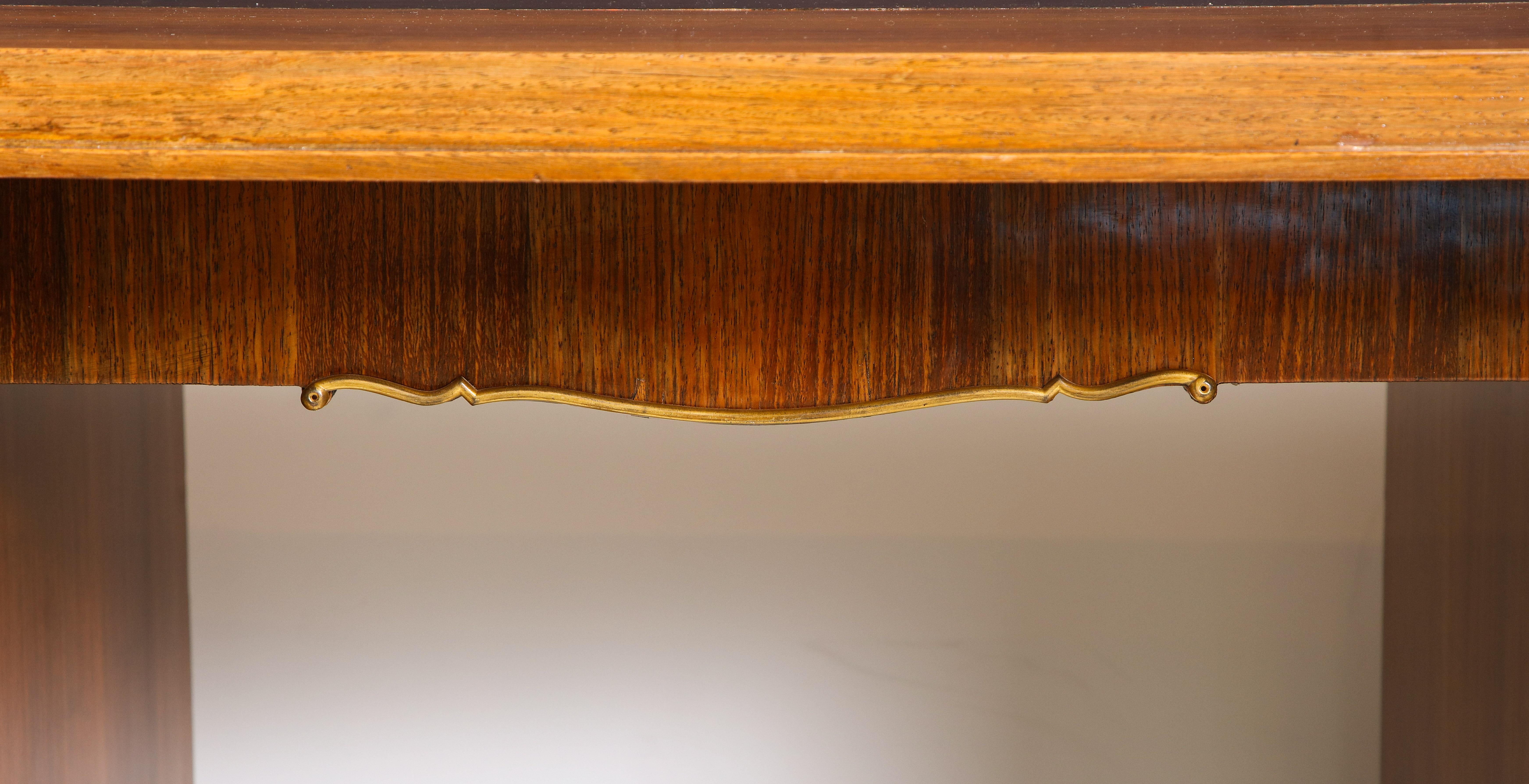 Elegant Art Deco Mahogany and Gilt Bronze Desk by Jules Leleu For Sale 3