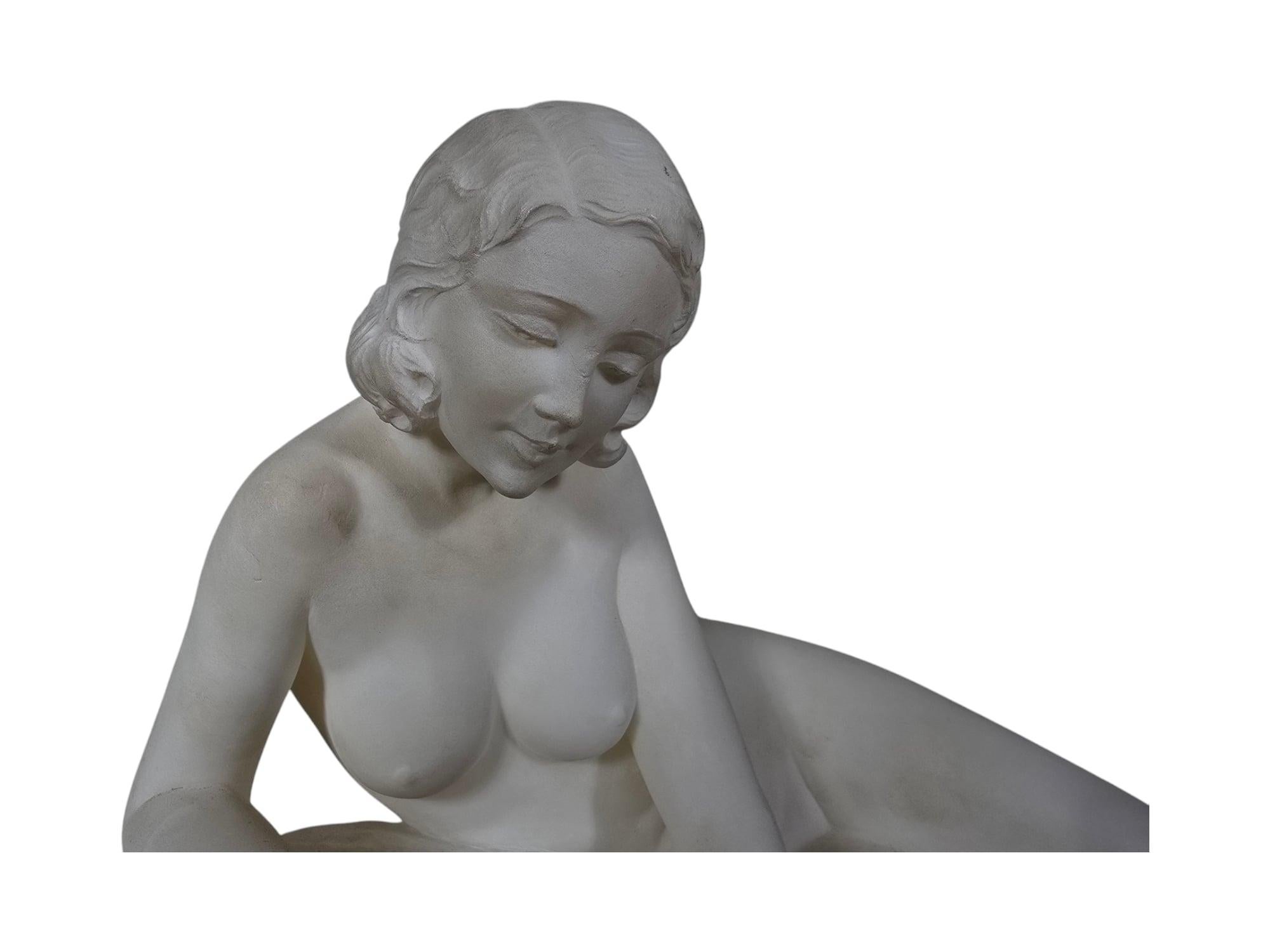 Elegante Escultura Art Decó de Mármol Firmada por L. Morelli, Florencia en venta 11