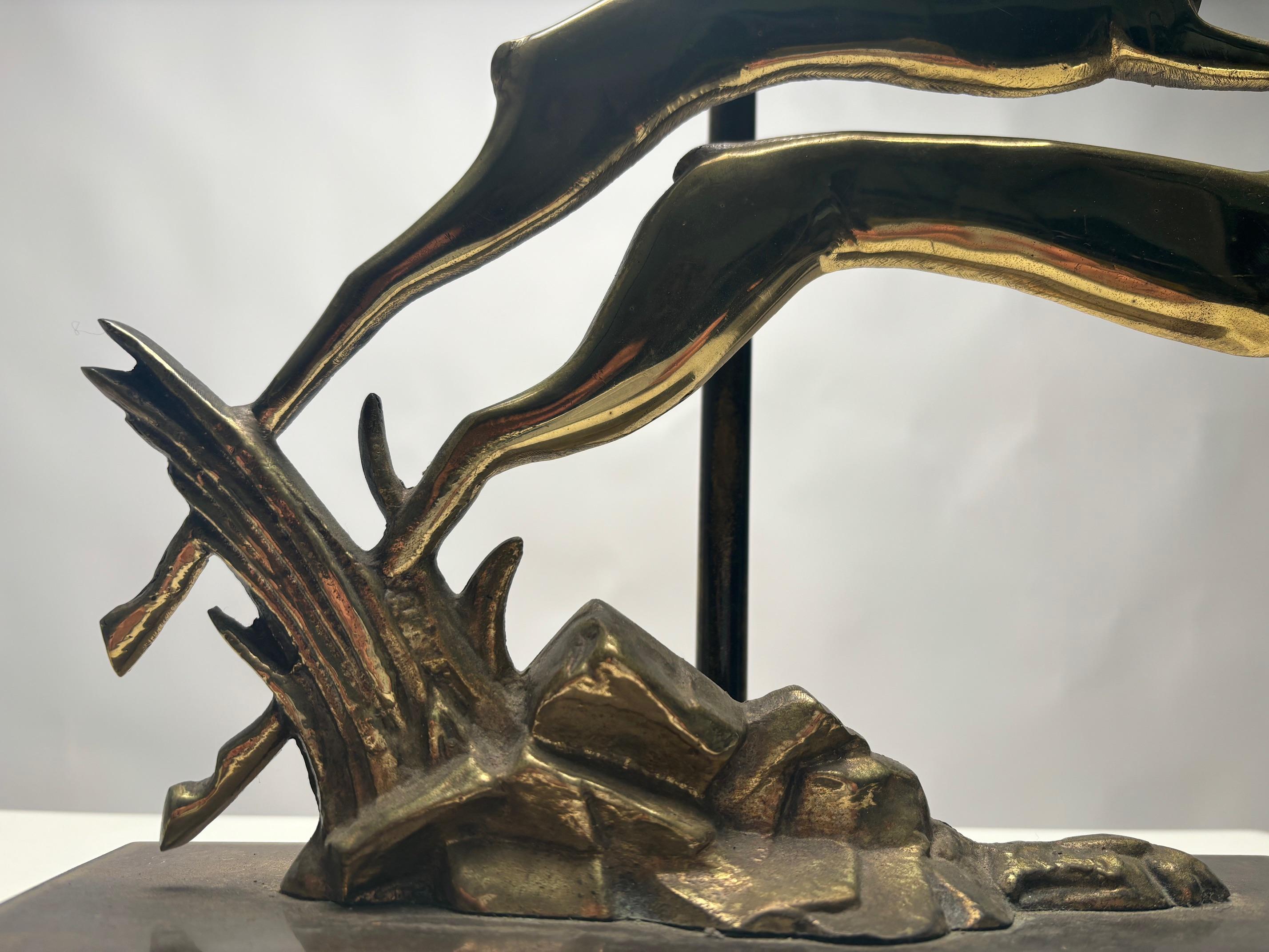 Mid-20th Century Elegant Art Deco metal table lamp, France, 1940s For Sale