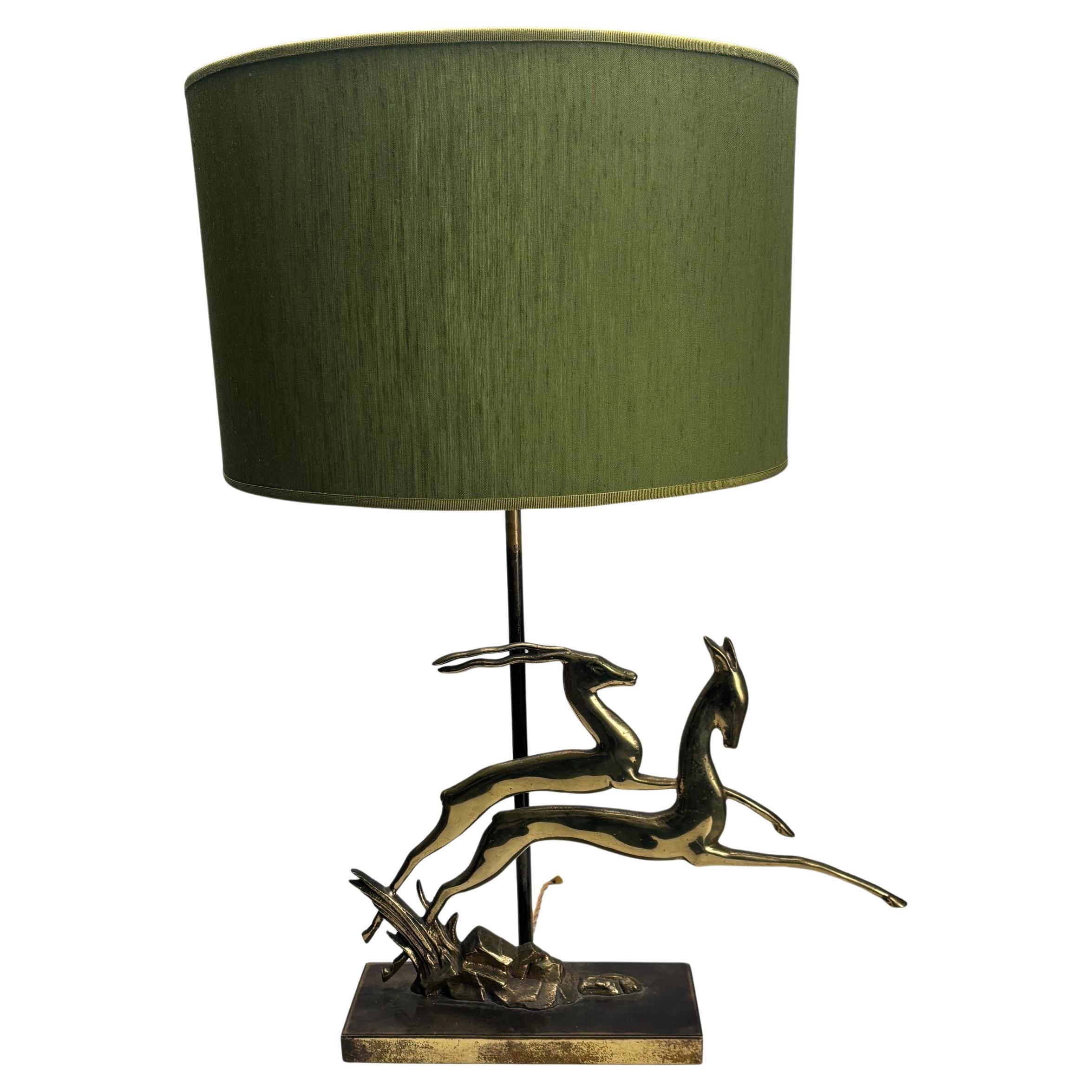 Elegant Art Deco metal table lamp, France, 1940s