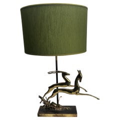 Elegant Art Deco metal table lamp, France, 1940s
