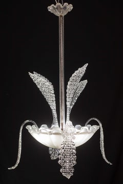 Elegant Art Decò Murano Glass Leaves, 1950s