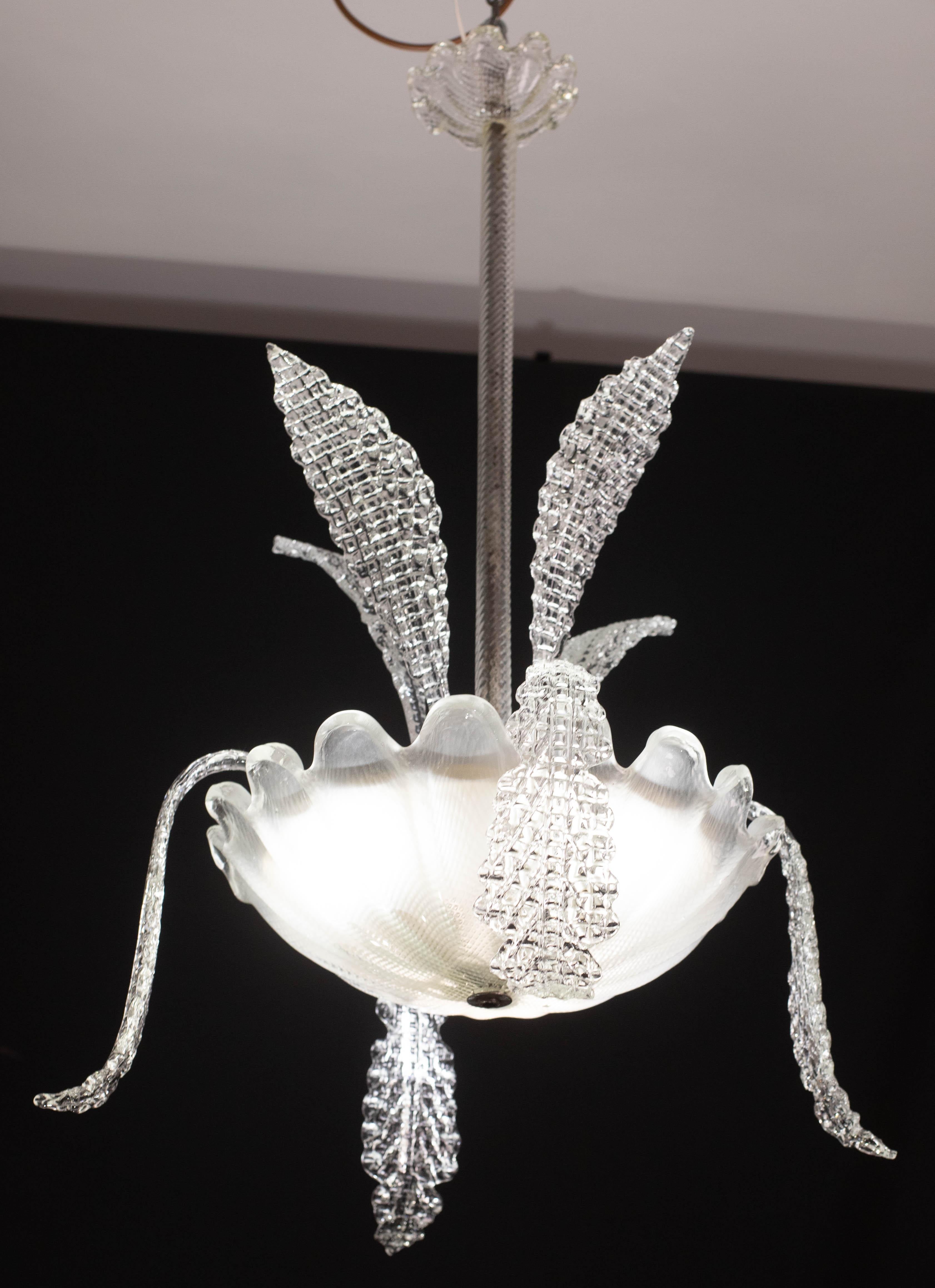 Elegant Art Decò Murano Glass Leaves, 1950s For Sale 2