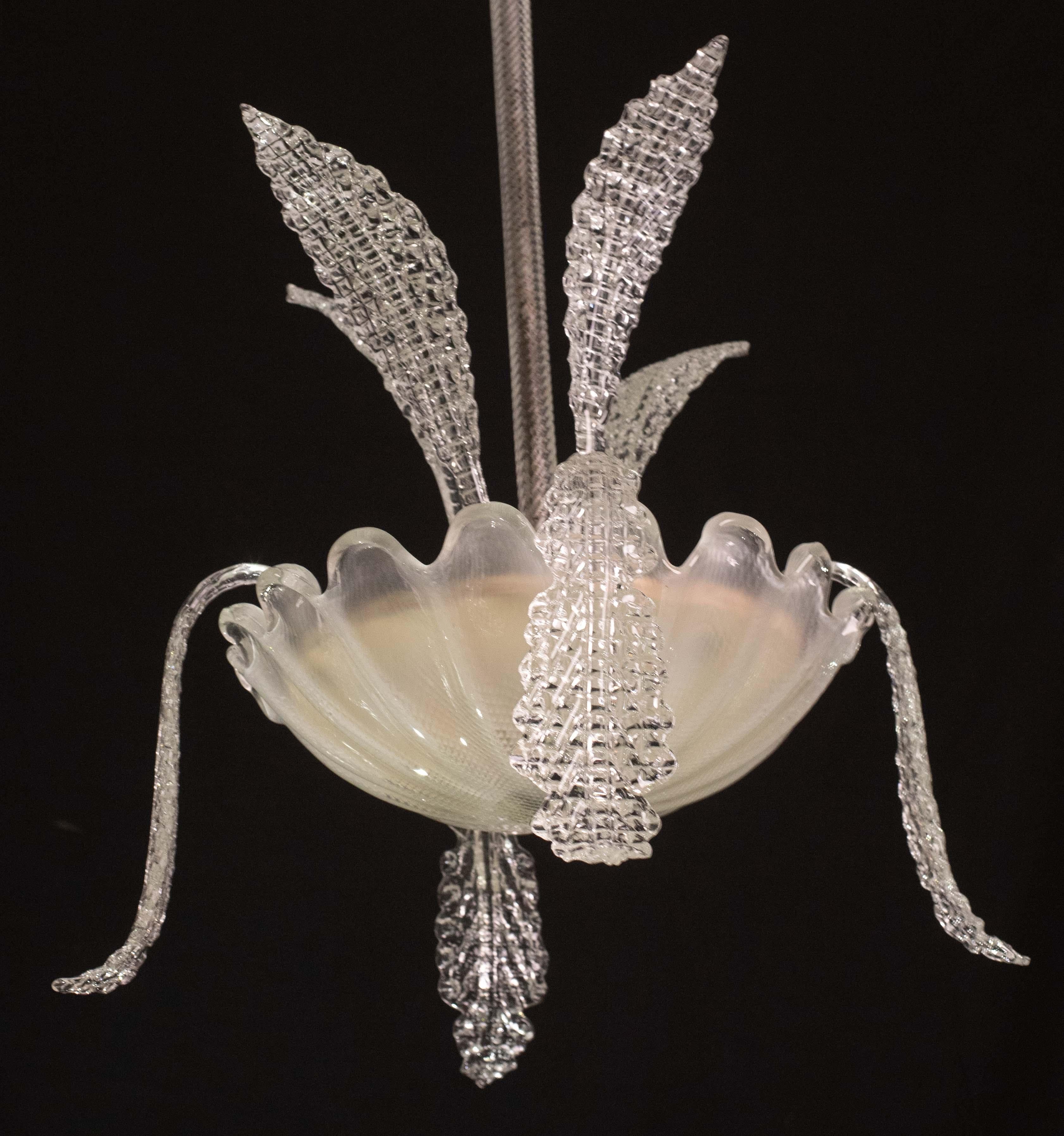 Elegant Art Decò Murano Glass Leaves, 1950s For Sale 3