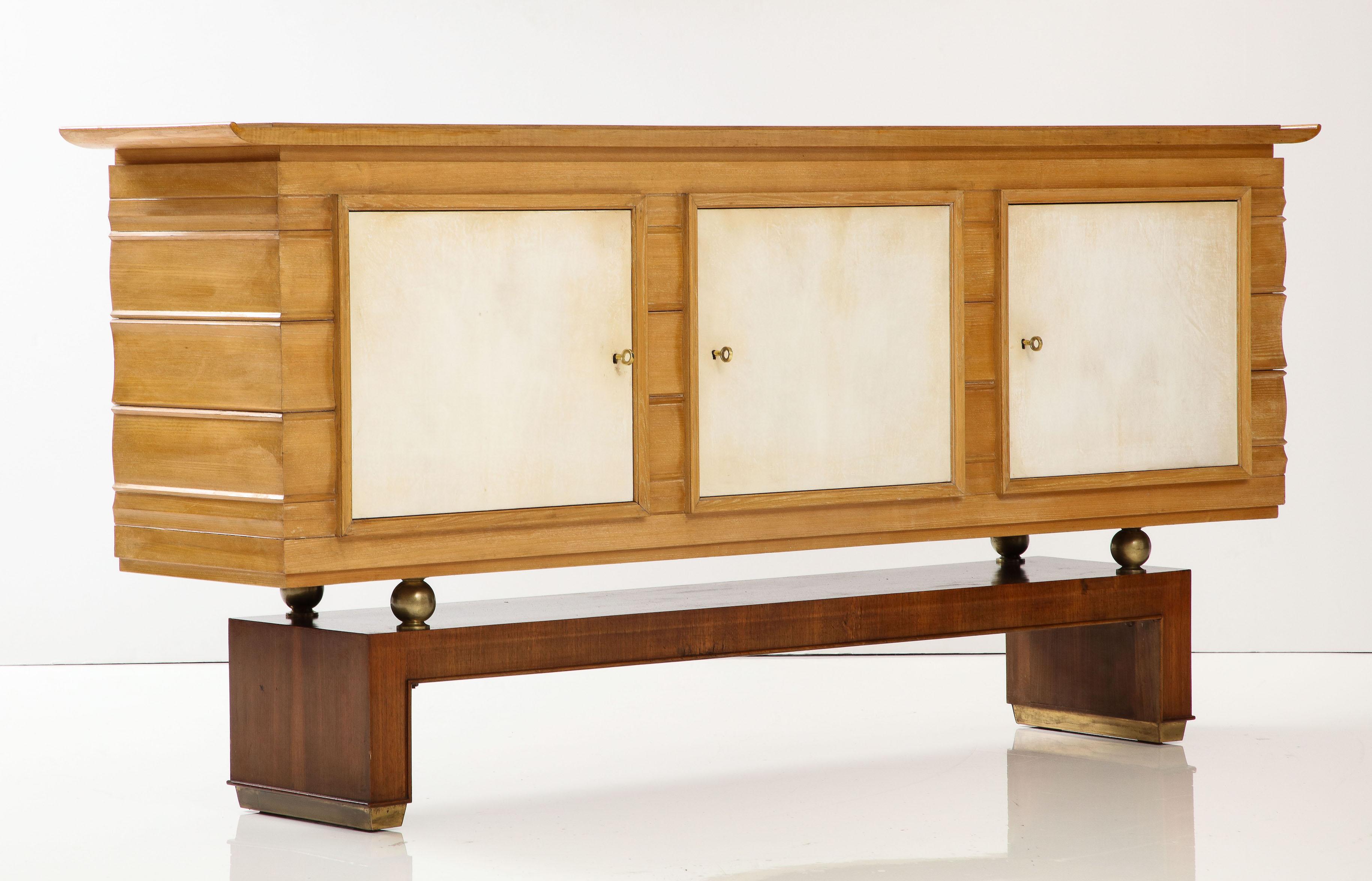 Elegant  Art Deco Oak And Walnut Buffet by Maxime  Old For Sale 13