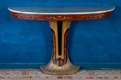 Elegant Art Deco Oval Shaped Console Table Italy, 1940