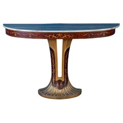 Elegant Art Deco Oval Shaped Console Table Italy, 1940