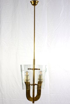 Eleganter Art-Deco-Anhänger mit Murano-Glas Attr. von Pietro Chiesa 1940