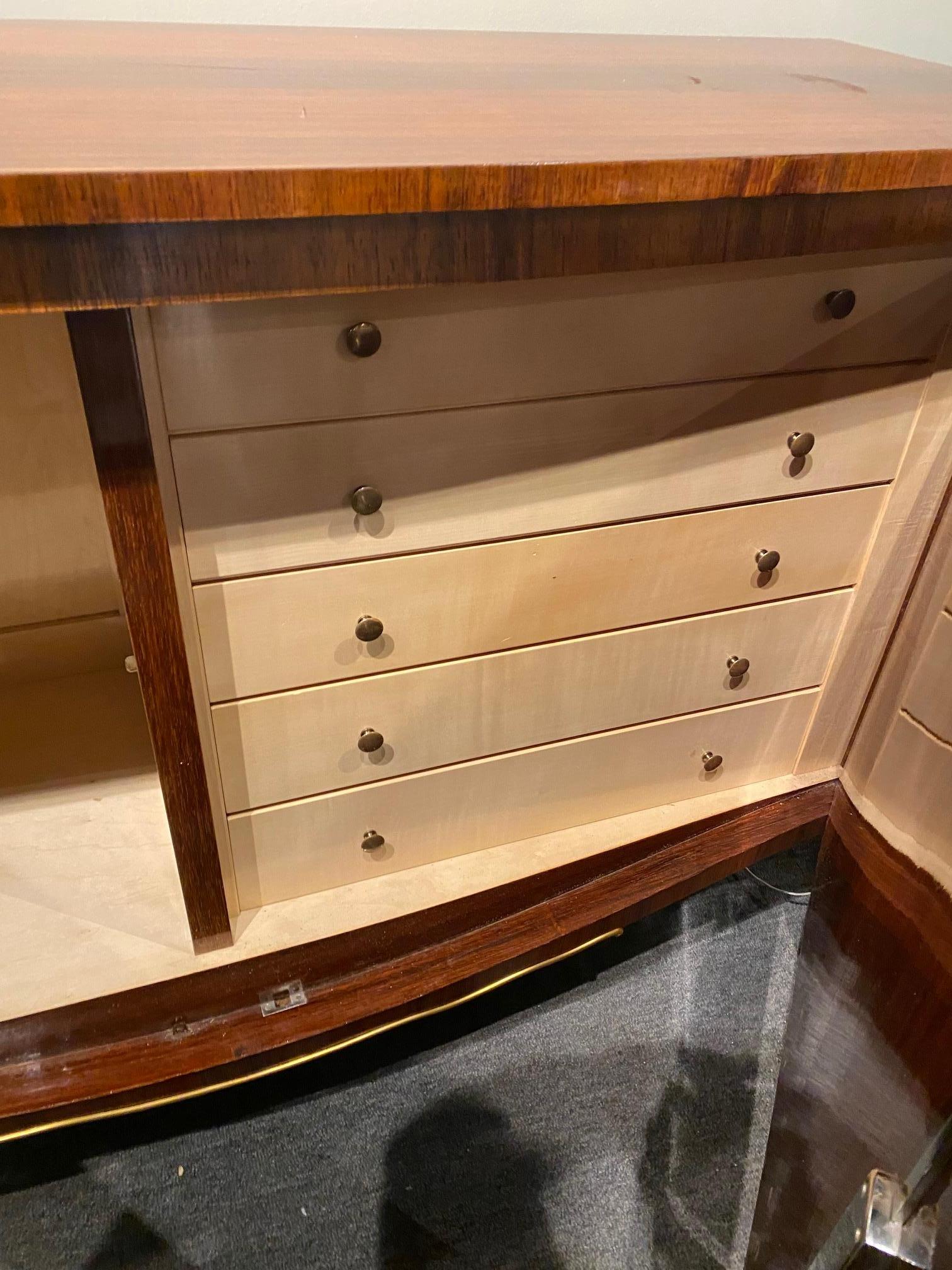 Elegant Art Deco Period Inlaid Walnut Buffet by Jules Leleu For Sale 10