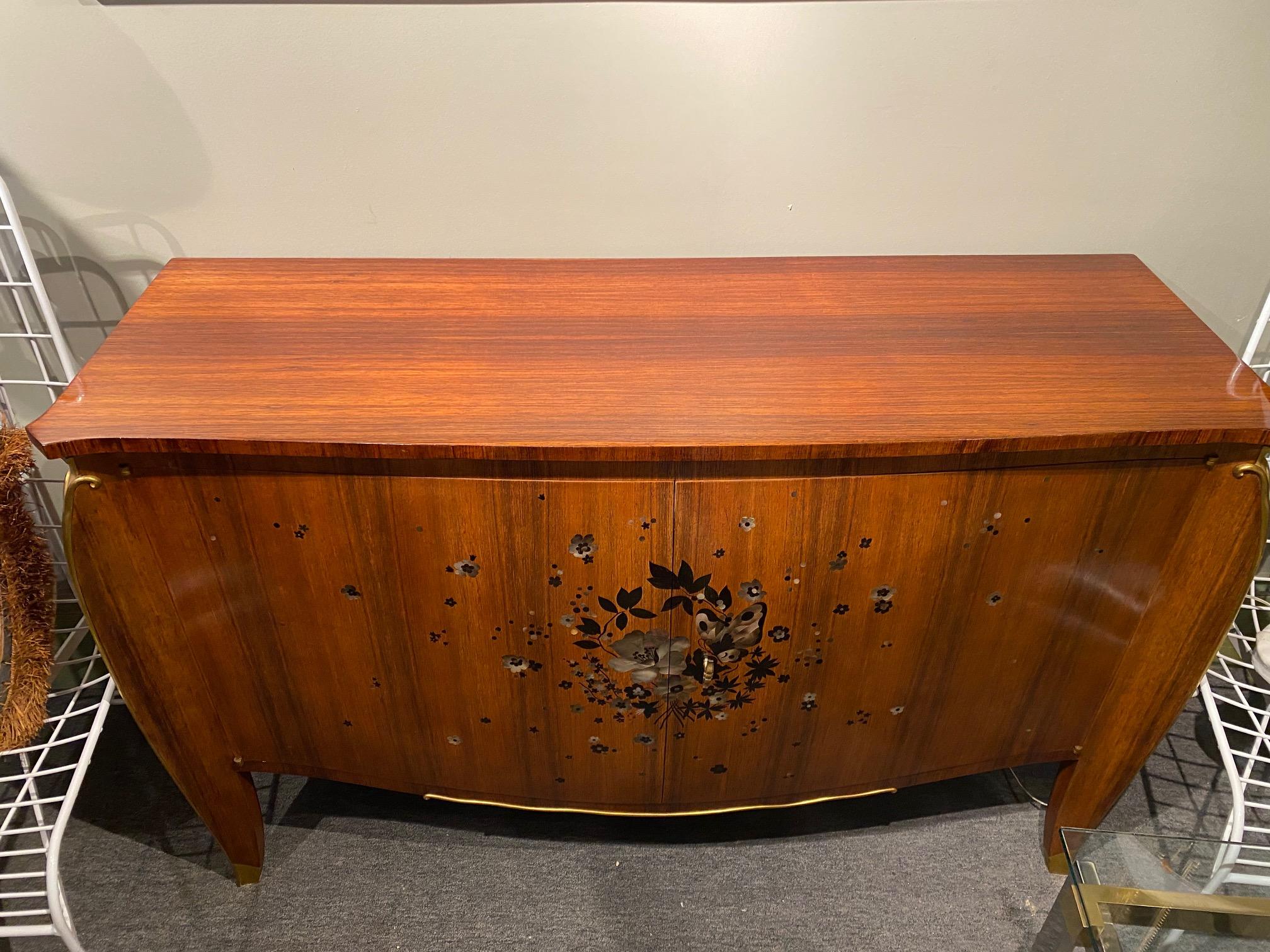 Elegant Art Deco Period Inlaid Walnut Buffet by Jules Leleu For Sale 14