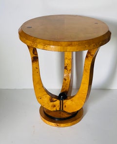 Elegant Art Deco Round Side Table Birds Eye