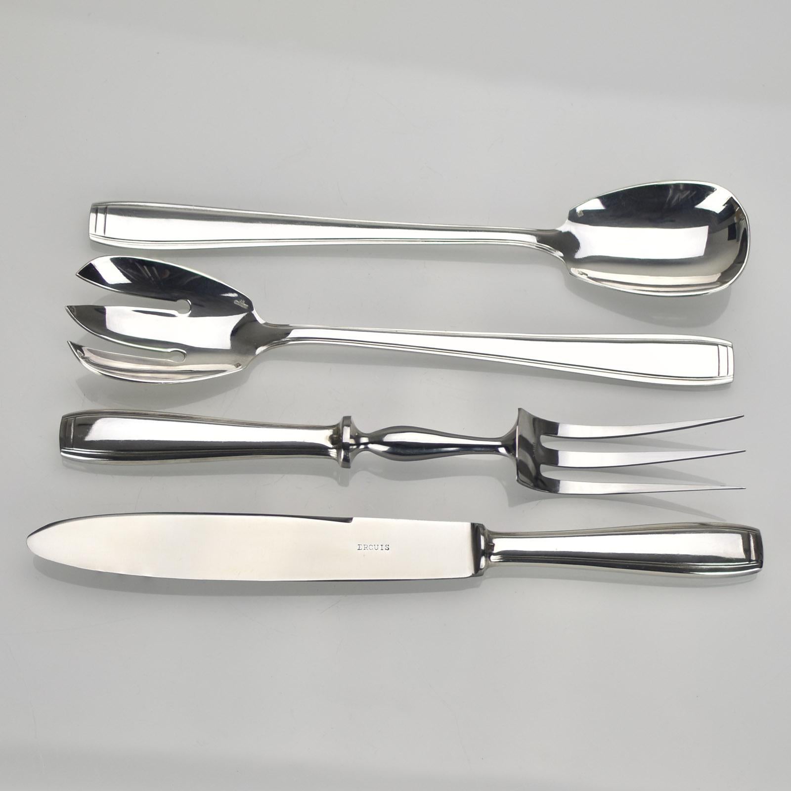 A modernist Art Deco cutlery set with the original box. It was made by the famous French manufacturer 