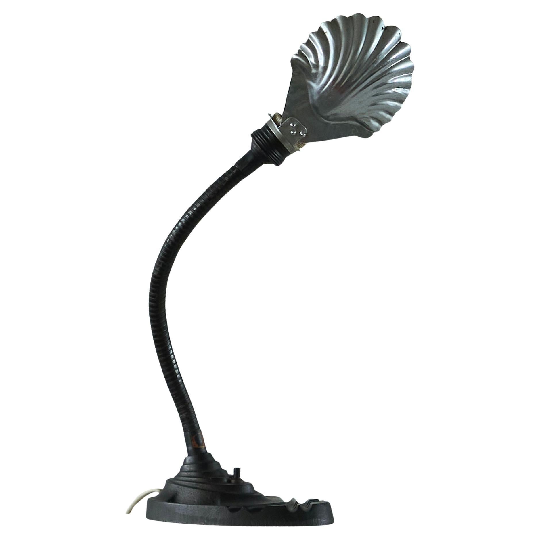 Elegant Art Deco Shell Shade Table Lamp Belgium 1930s