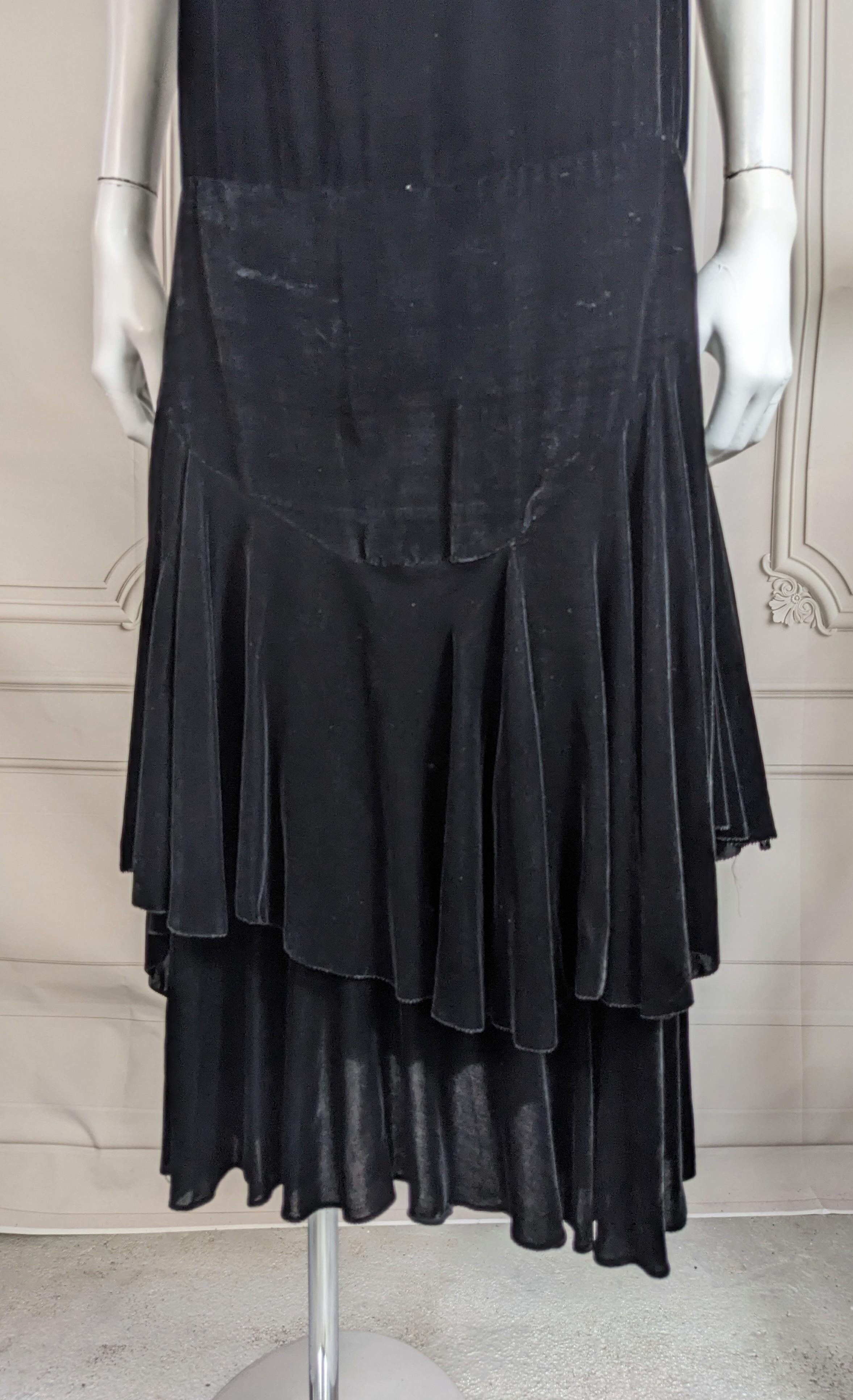 Elegante abito da ballo in velluto di seta Art Deco in vendita 1