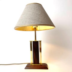 Elegant Art Deco Table Lamp in Macassar and Brass from the, 1920s