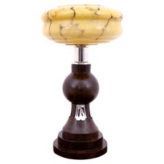 Elegante lampada da tavolo Art Déco, Polonia, anni '50.