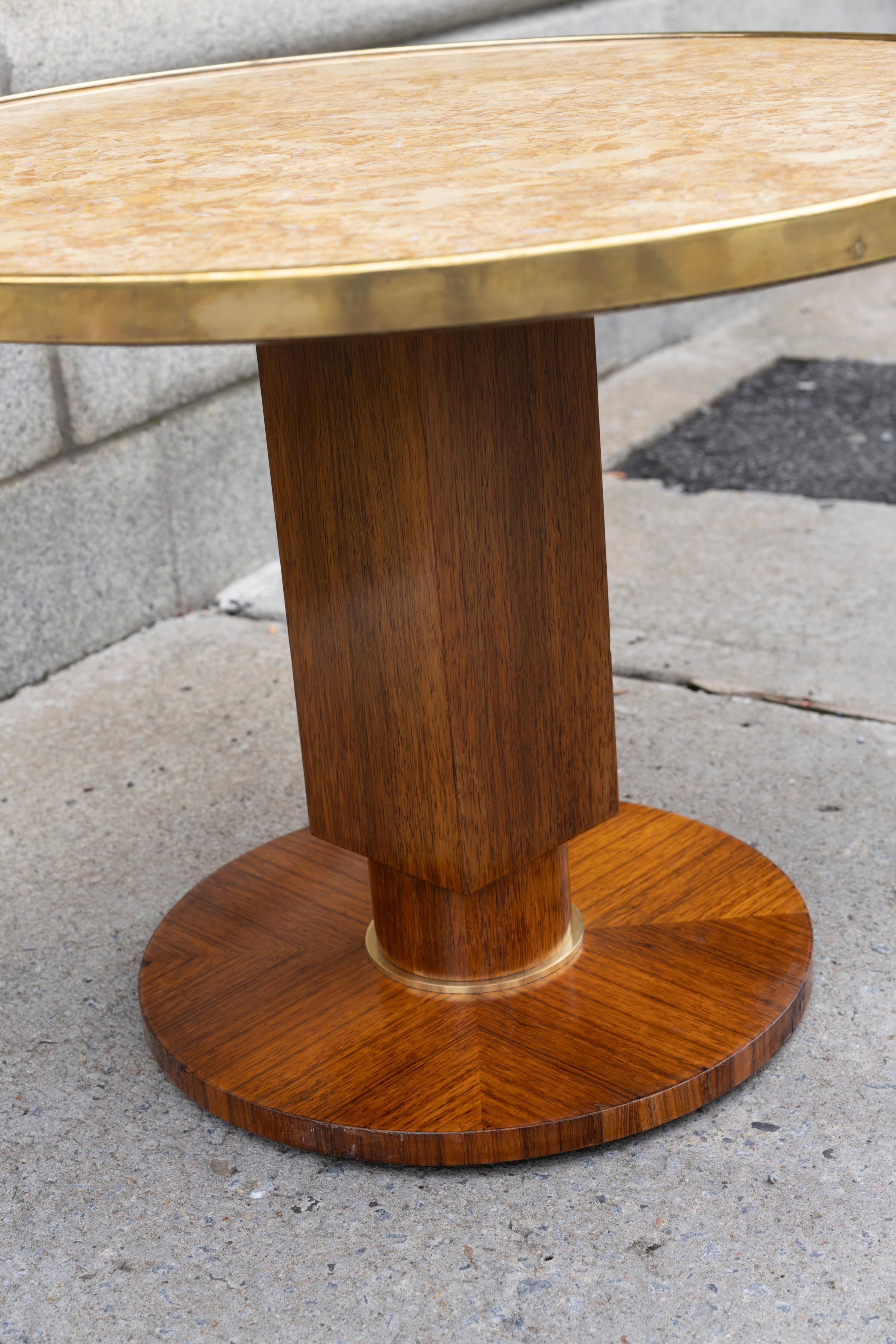 Elegant Art Deco Walnut Gueridon by Jules Leleu 2