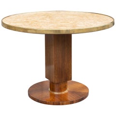 Elegant Art Deco Walnut Gueridon by Jules Leleu