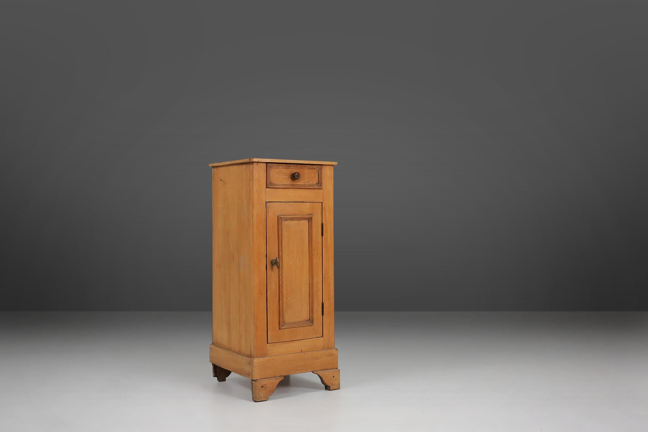 French Elegant Art Deco wooden nightstand with drawer, France 1930s For Sale