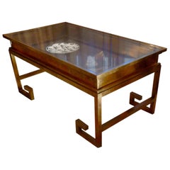 Elegant Asian Inspired Brass Display Table by Maison Jansen, France, 1960