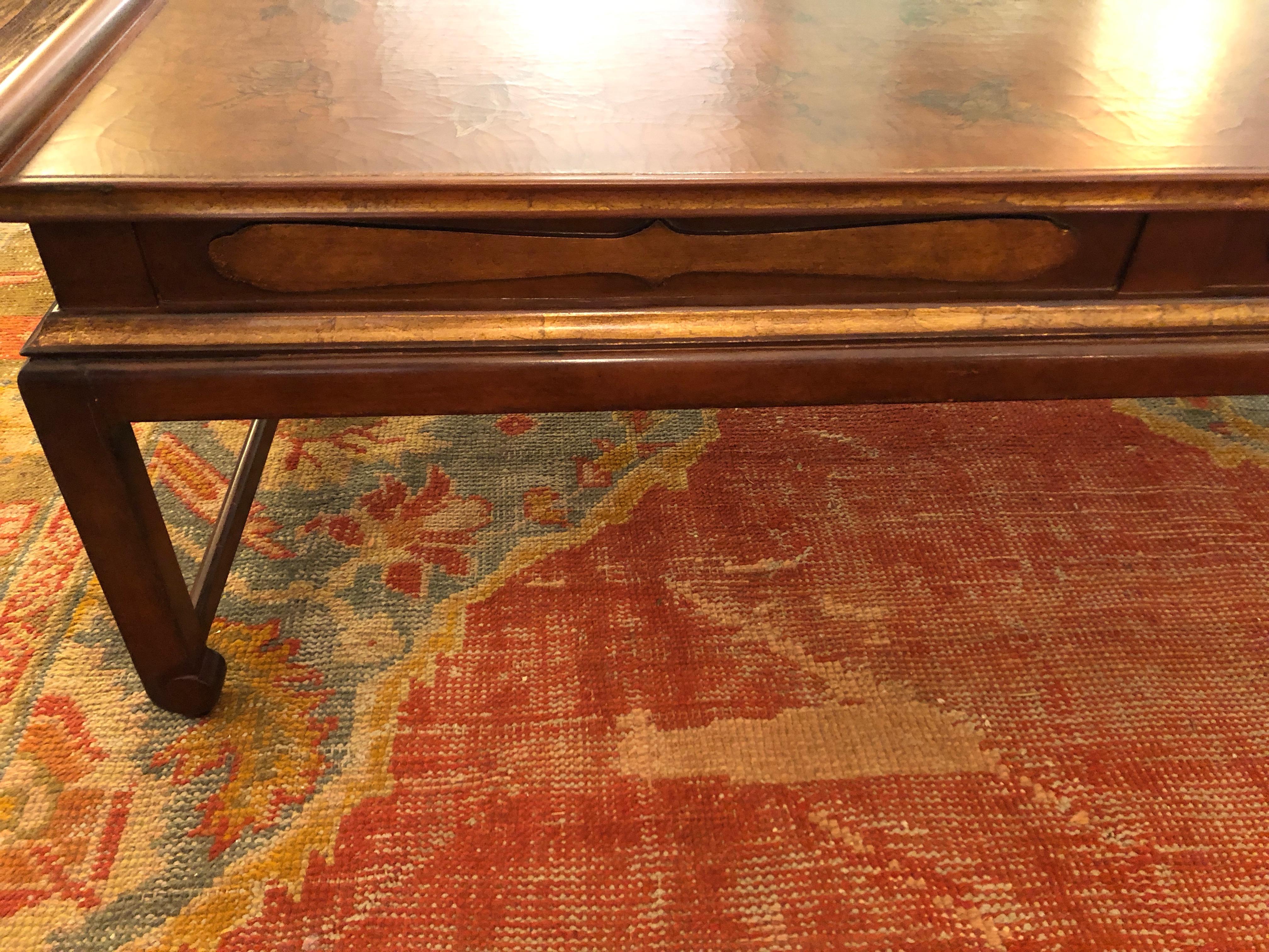 Elegant Asian Style Wood and Gilded Coffee Table 3