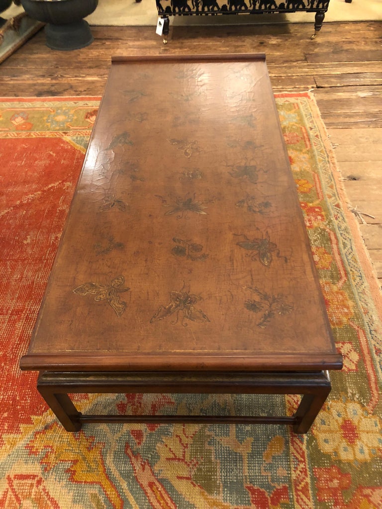 Elegant Asian Style Wood and Gilded Coffee Table at 1stDibs